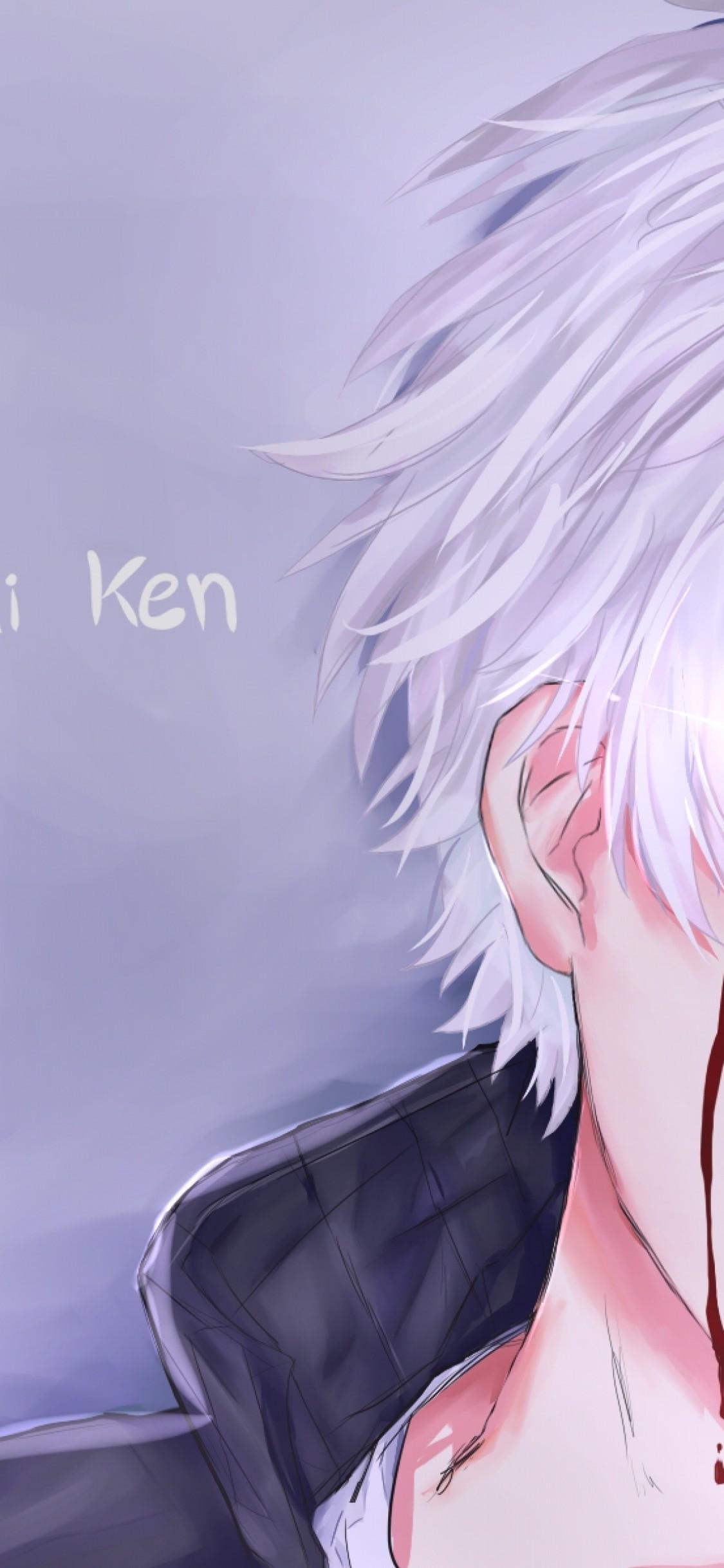 1125x2436 Download 1125x2436 Tokyo Ghoul, Kaneki Ken, White Hair, Red Eye Wallpaper for iPhone 11 Pro & X