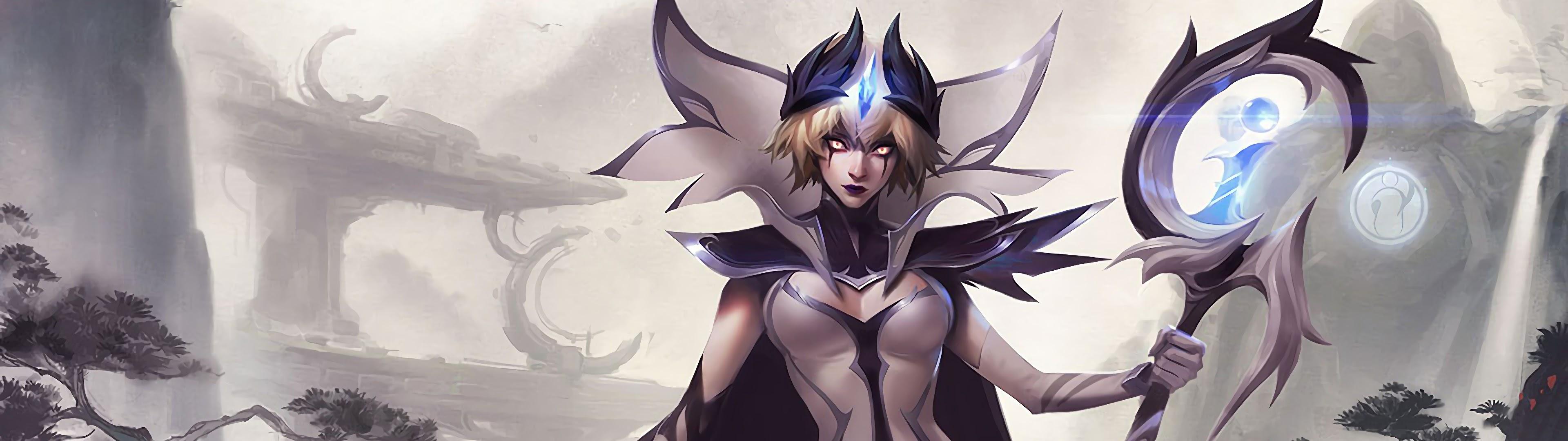 3840x1080 Invictus Gaming LeBlanc Splash Art LoL 4K Wallpaper