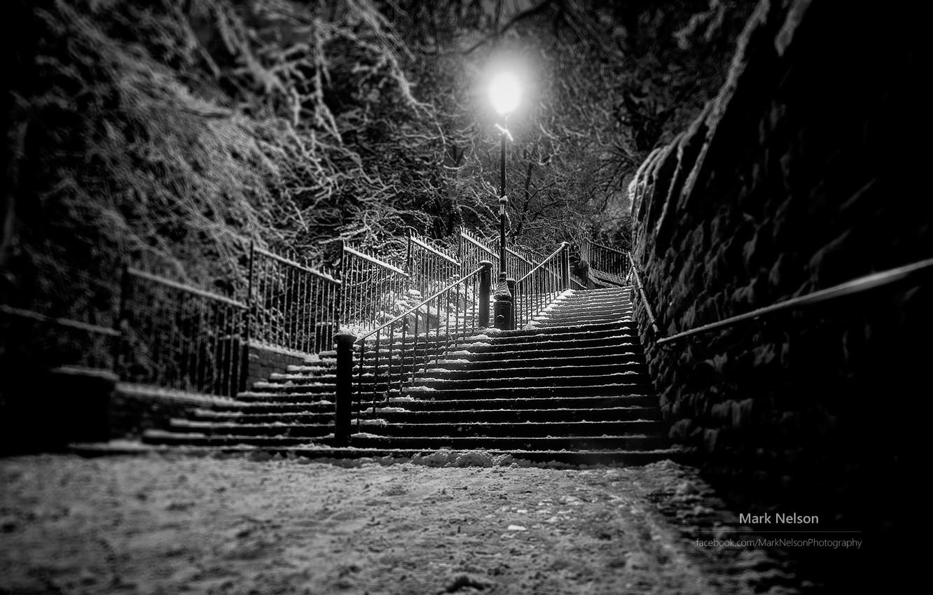 1332x850 Wallpaper night, photographer, magic b & W photo, Monochromatic, Mark Nelson image for desktop, section город