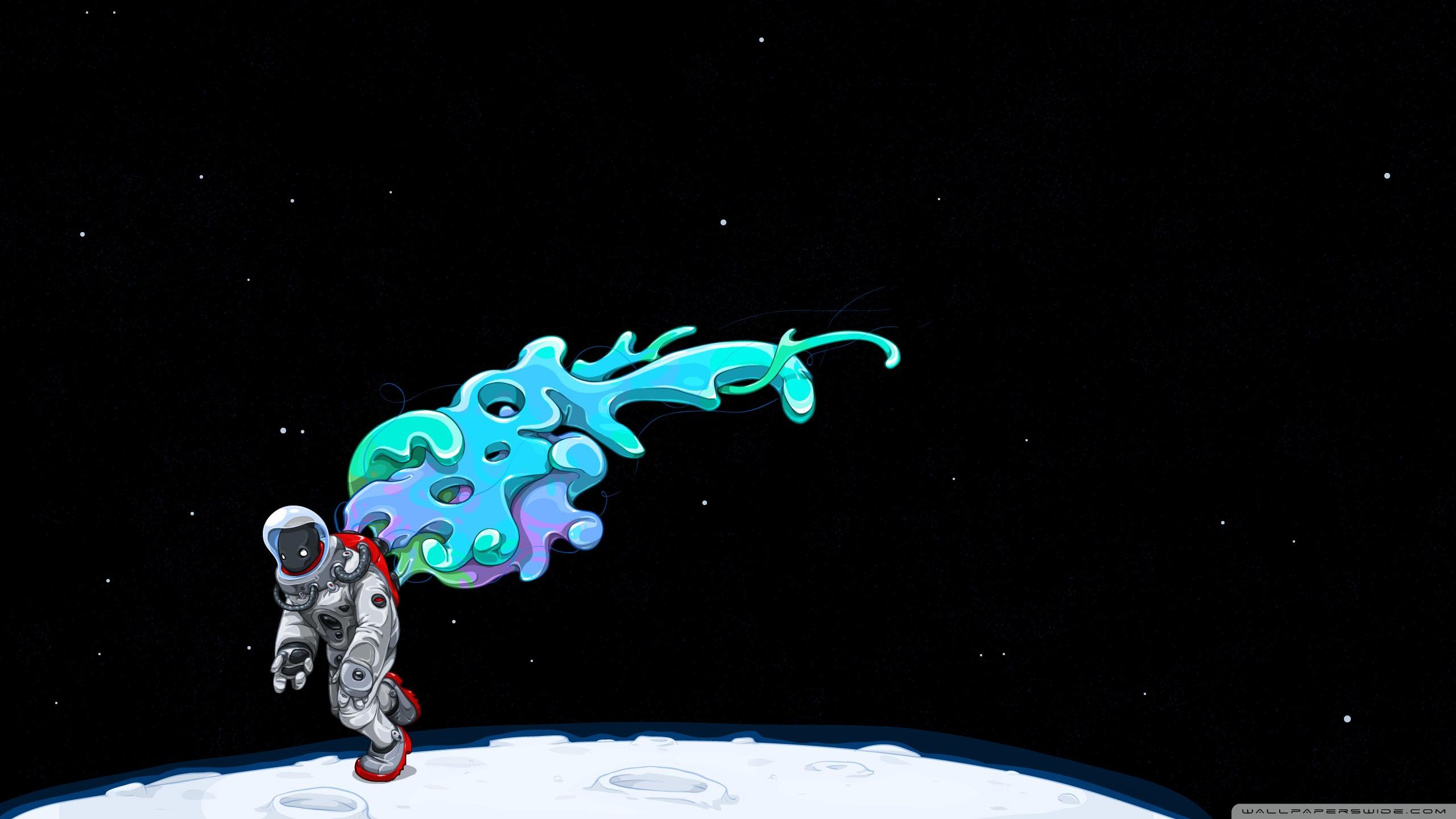 2560x1440 Spaceman On The Moon Ultra HD Desktop Background Wallpaper for 4K UHD TV : Tablet