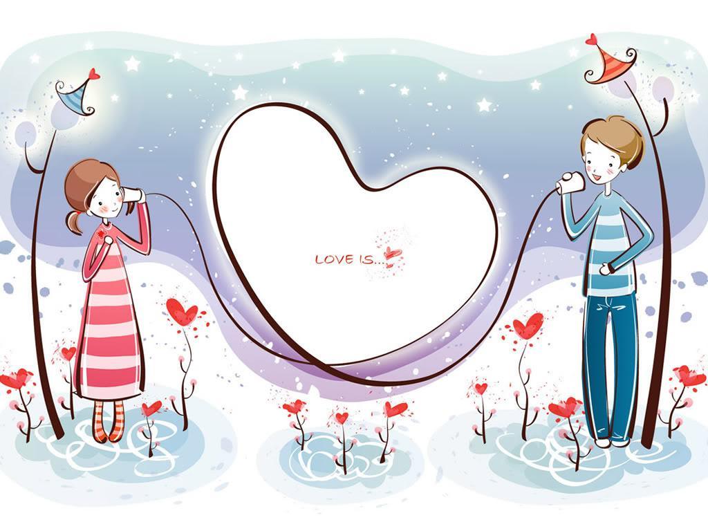 1024x768 Cartoon Valentine PowerPoint Background (3). Free Valentine