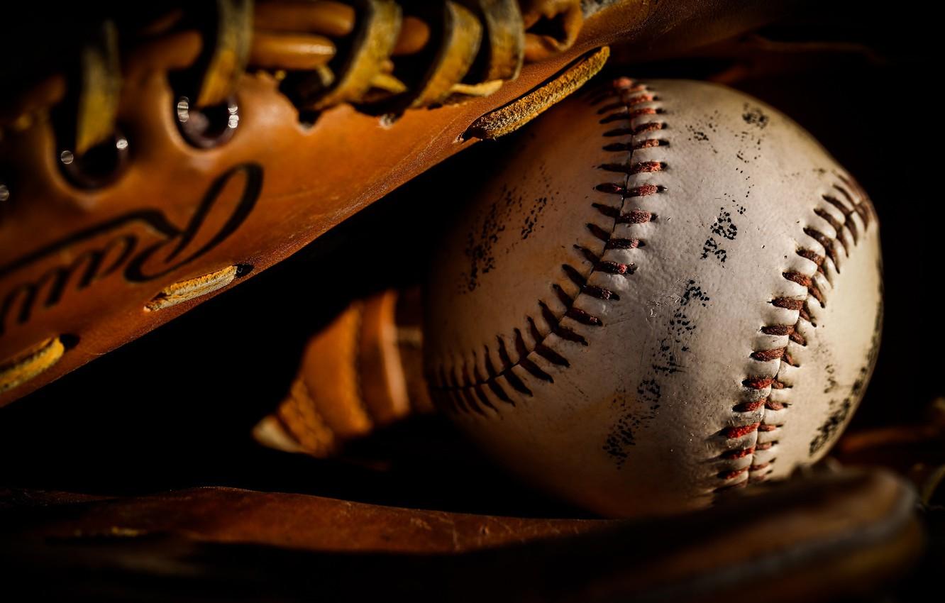 1332x850 Wallpaper macro, the ball, baseball, glove image for desktop, section спорт