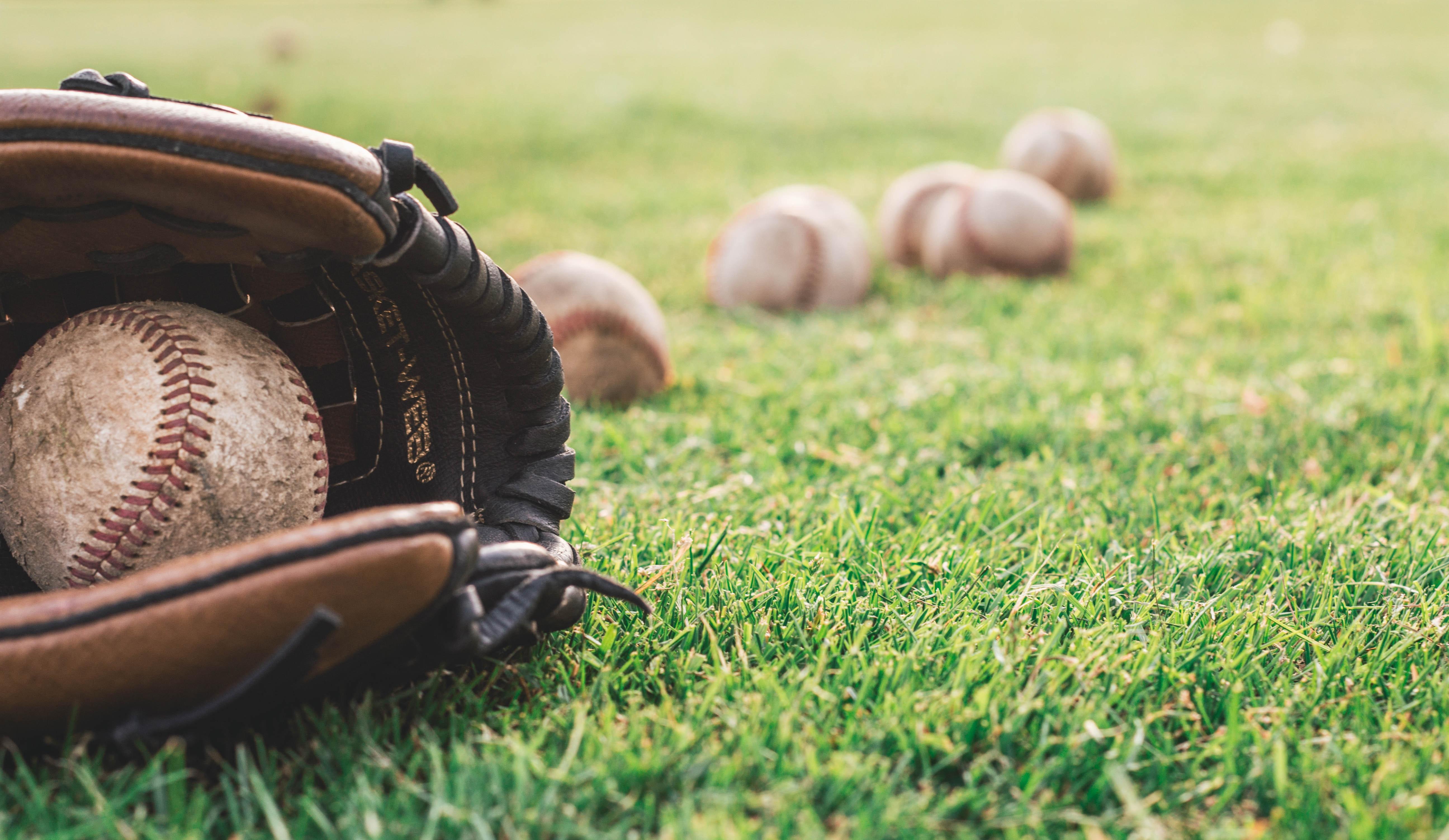 5184x3006 White Baseball Ball On Brown Leather Baseball Mitt · Free