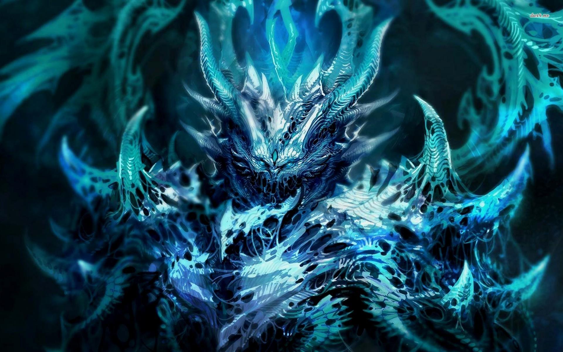 1920x1200 Blue Fire Skull