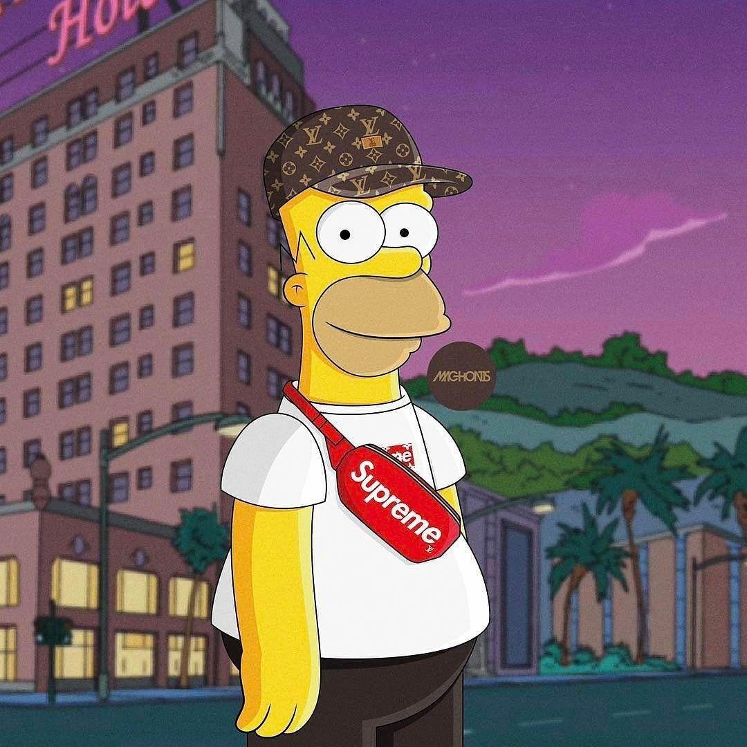 Supreme bart, simpson, HD phone wallpaper