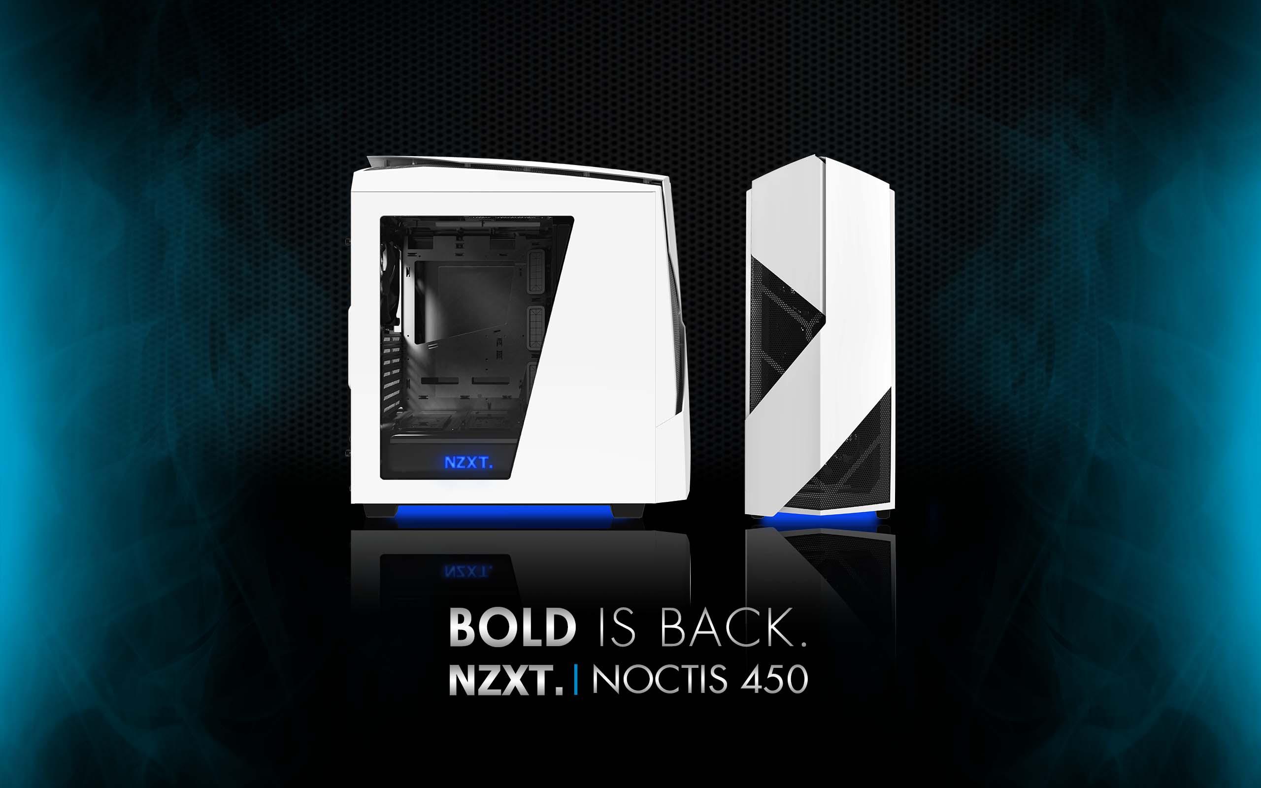 2560x1600 NZXT Noctis 450 White and Blue Gaming Case