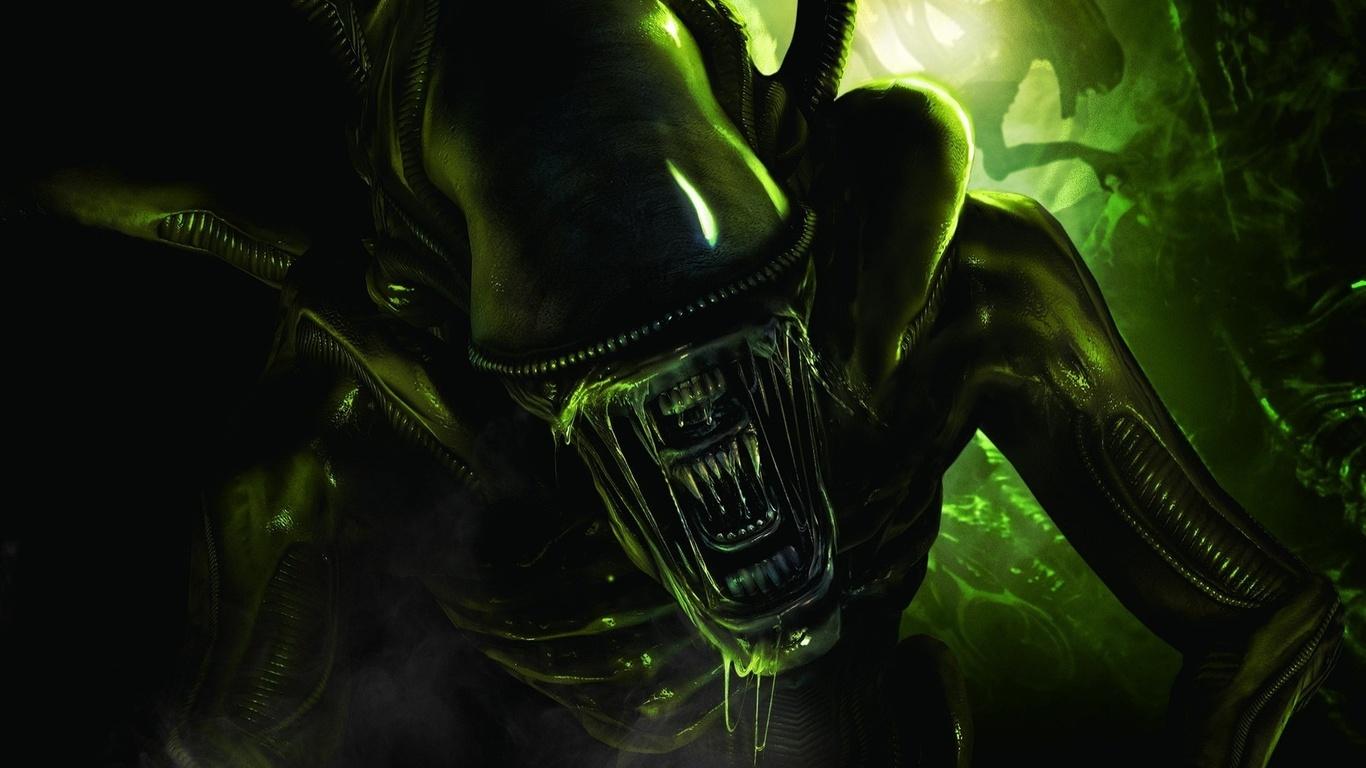 1366x768 Free download wallpaper Alien monster green creature drooling Movies photo on [1366x768] for your Desktop, Mobile & Tablet. Explore Green Alien Wallpaper. Alien Wallpaper, Cool Alien Wallpaper
