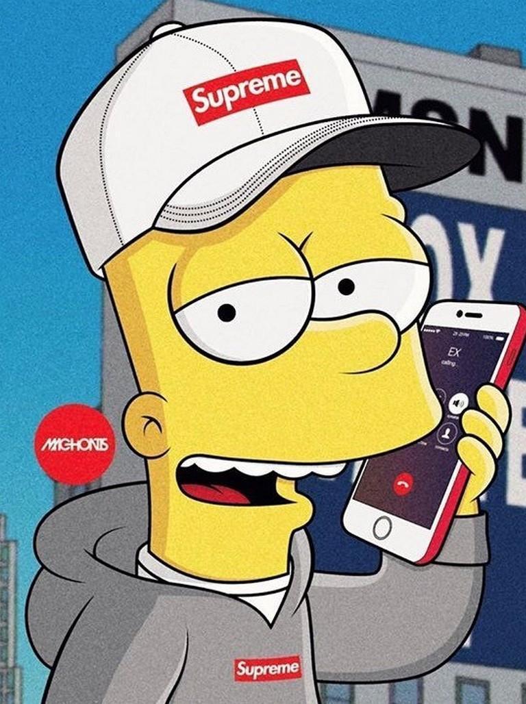 768x1028 Nike Bart Simpson Wallpaper