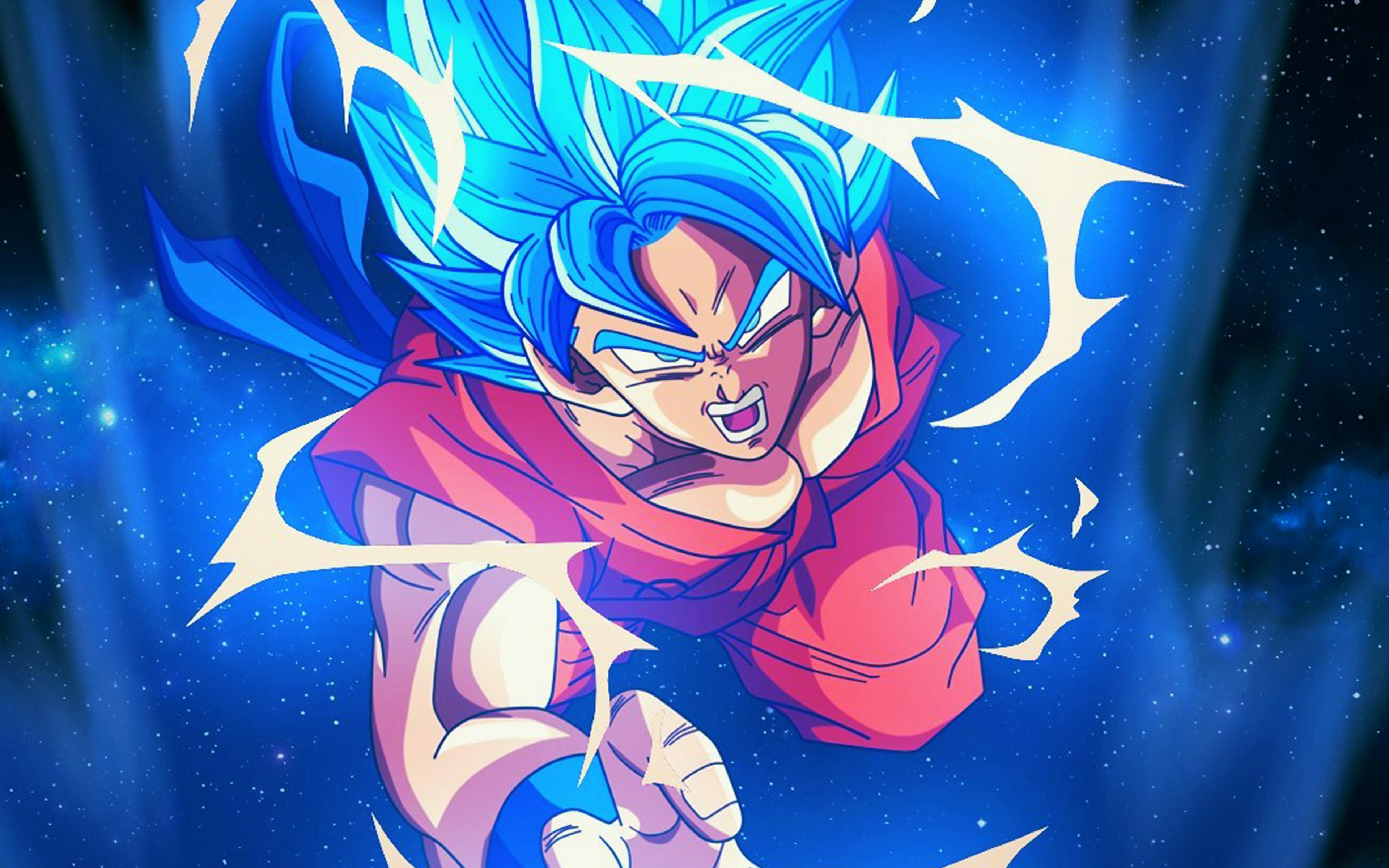 3840x2400 Dragonball Goku Blue Art Illustration Anime Wallpaper