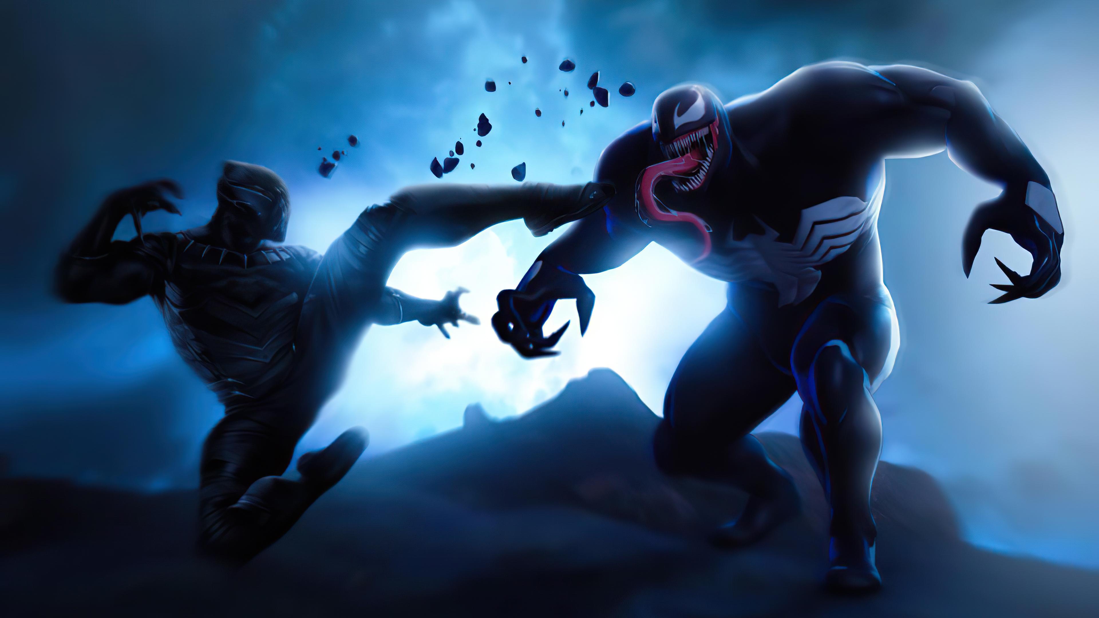 3840x2160 Black Panther vs Venom Wallpaper 4k Ultra HD