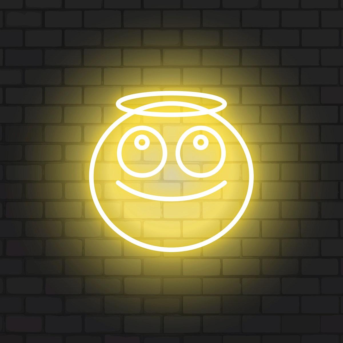 1200x1200 Neon Emoji Image Wallpaper