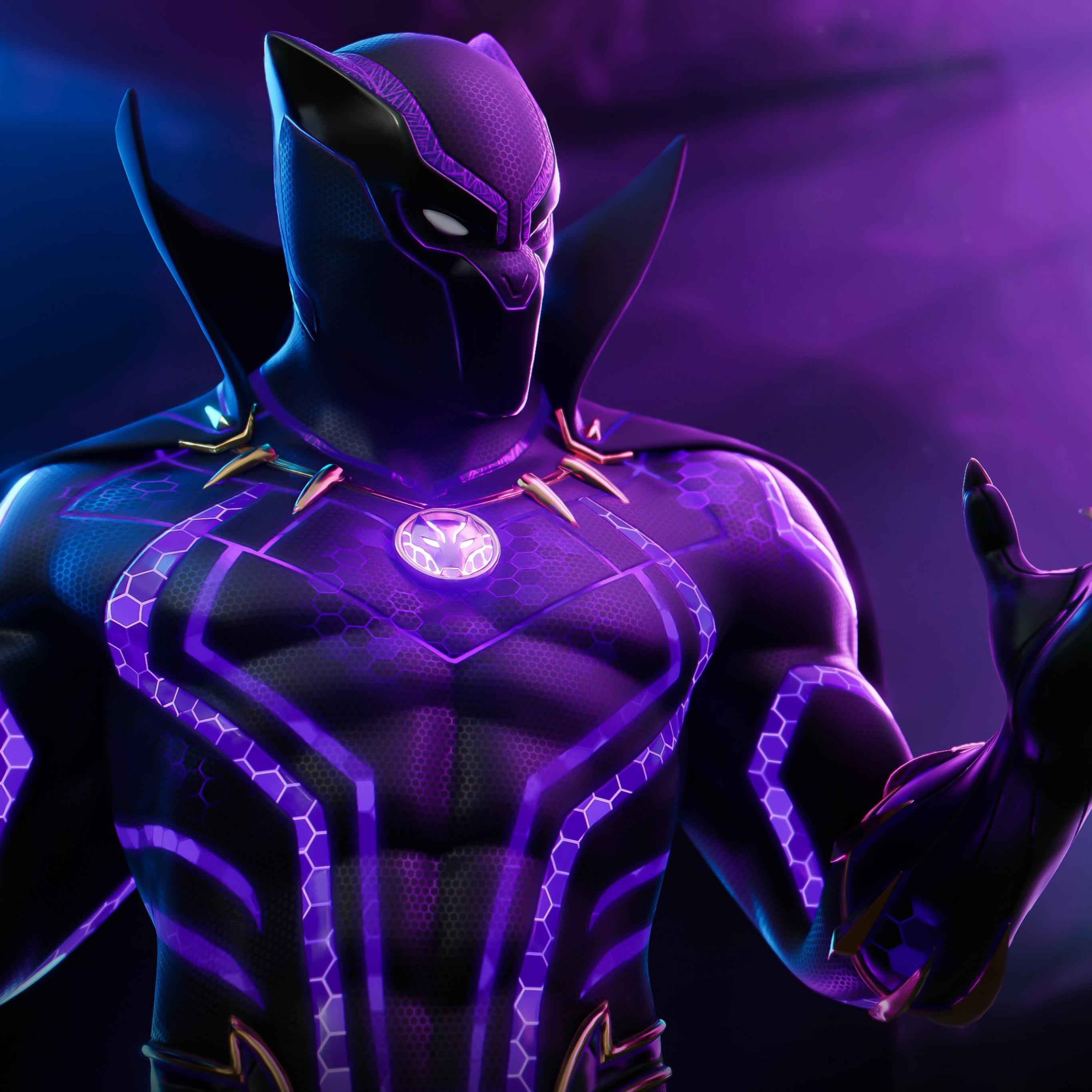 2732x2732 Hero Cool Black Panther Wallpaper the Ground