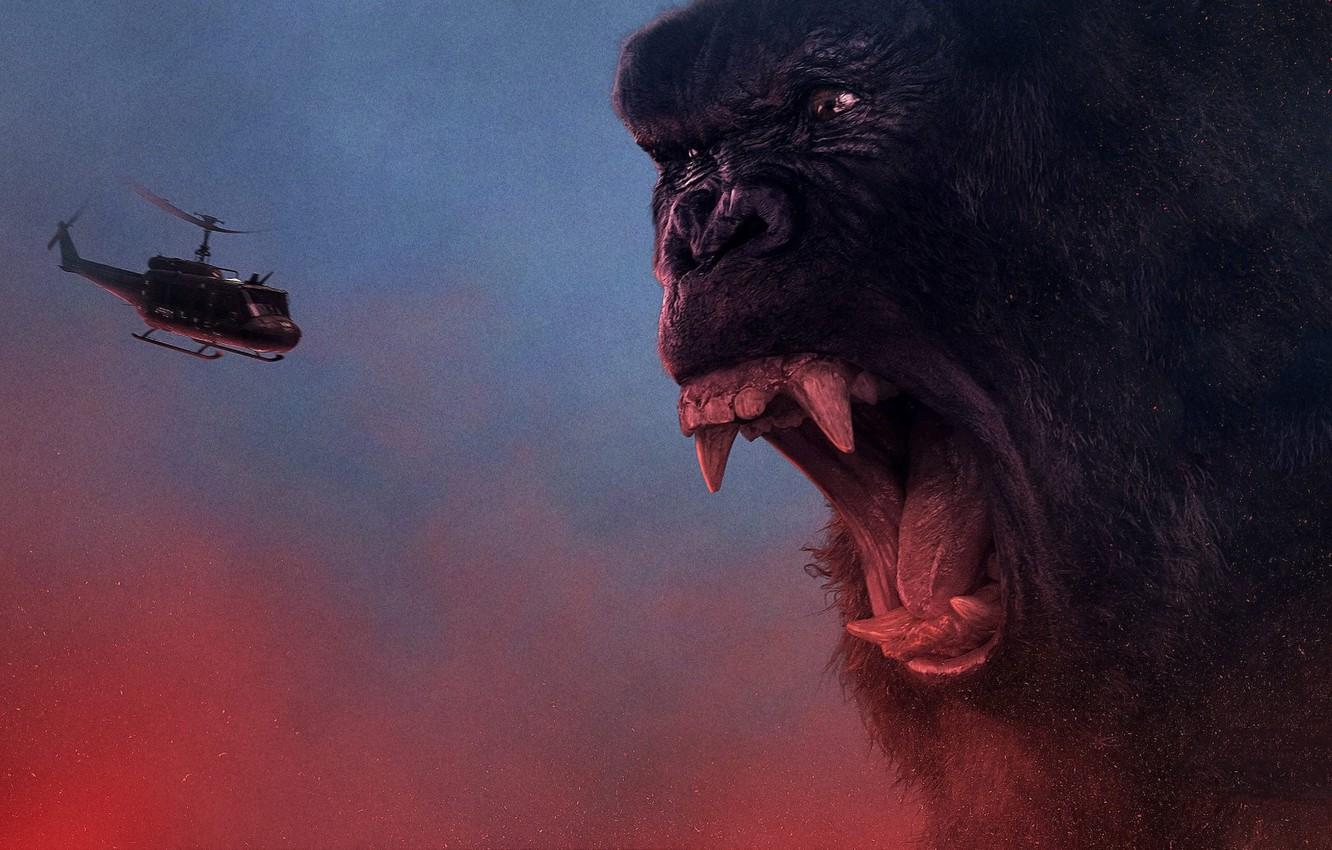 1332x850 Wallpaper King Kong, cinema, movie, gorilla, fang, film, angry, strong, fury, Kong, Kong: Skull Island, Skull Island image for desktop, section фильмы