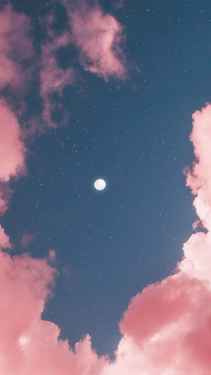 736x1308 Full #moon #in #pink #sky #by #matialonsor ##wallpaper ##iphone ##android ## background ##fol. Wallpaper paisagens, Papel de parede céu, Papel de parede paisagens