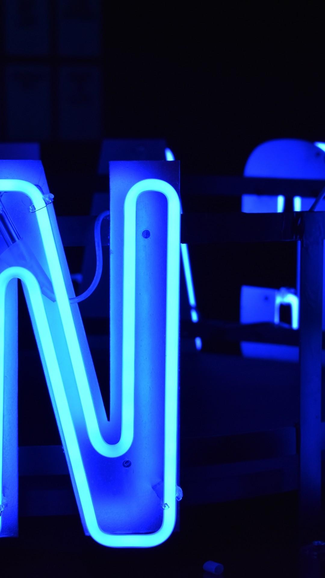 1080x1920 Aesthetic Neon Blue Wallpaper Wallpaper Portal