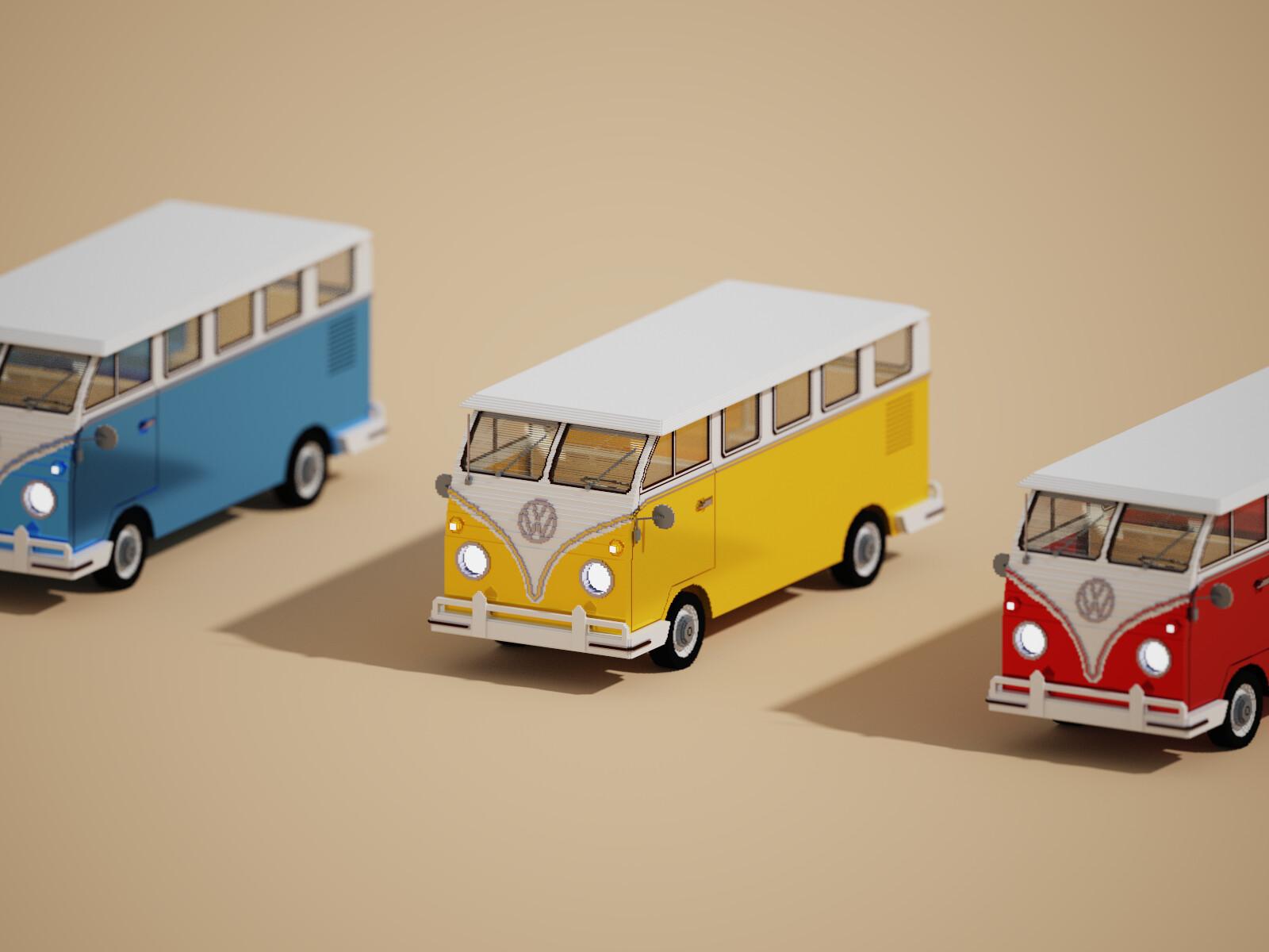 1600x1200 Voxel Volkswagen Bus, Vida Foruzan