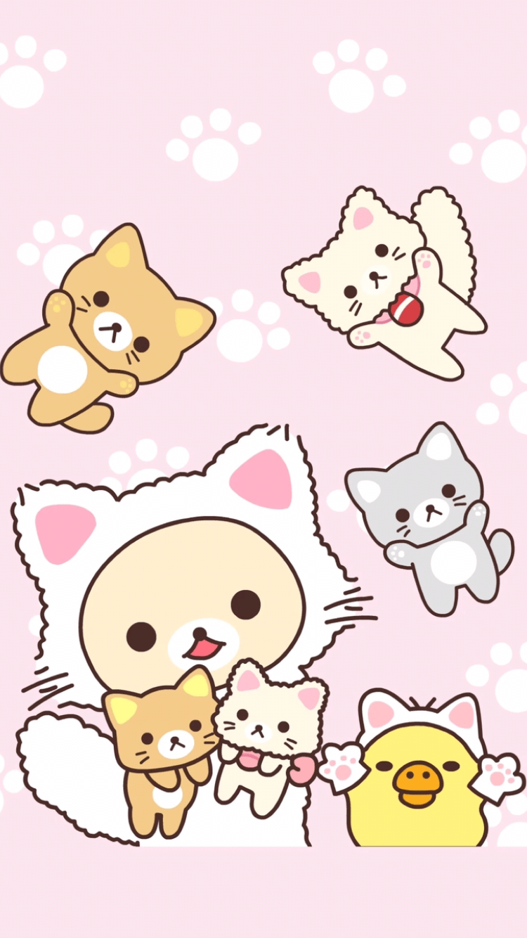 750x1334 Rilakkuma. Rilakkuma wallpaper, Cute cartoon wallpaper, Kawaii background