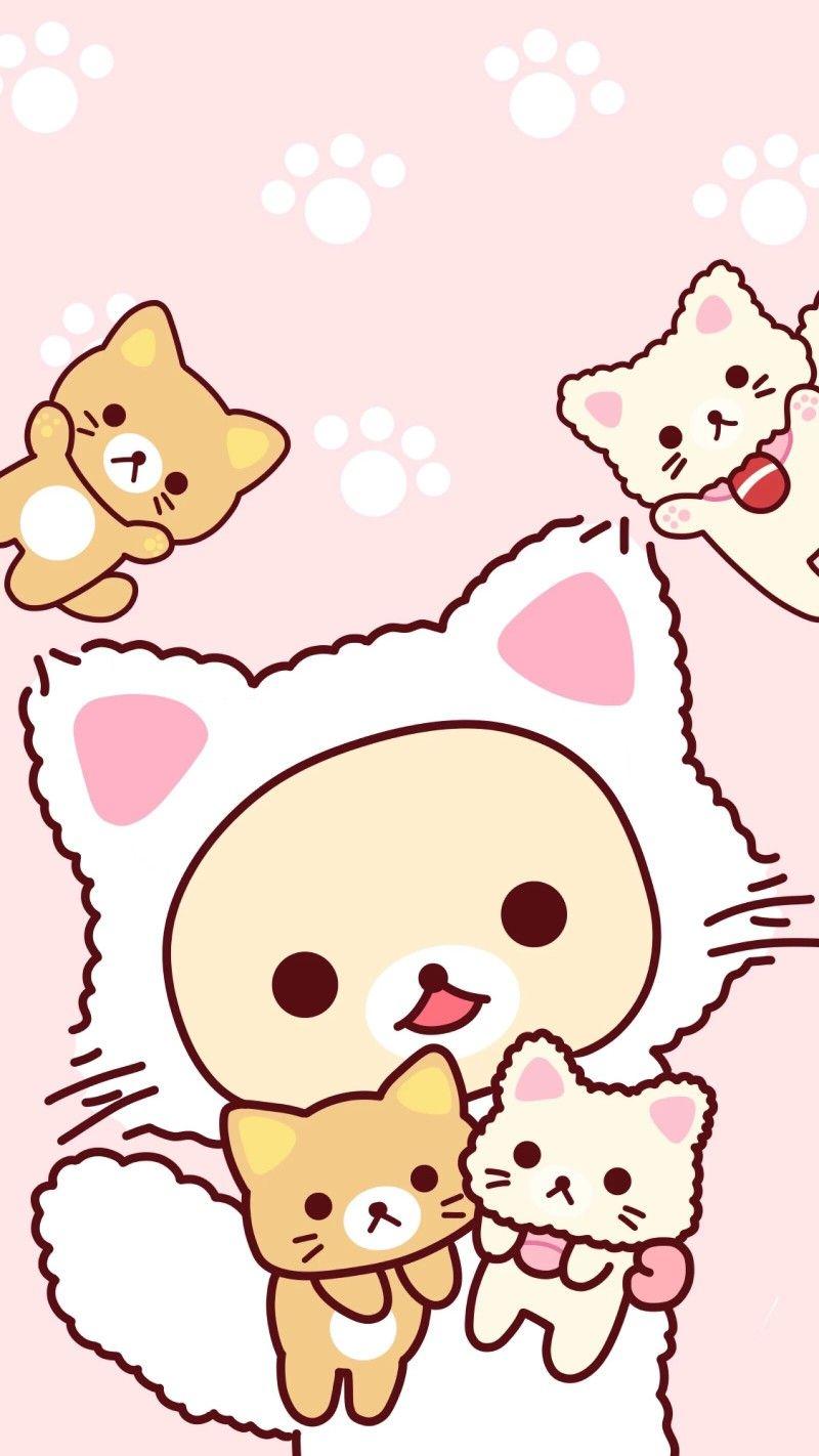 800x1422 kitty. Rilakkuma wallpaper, Cute cartoon wallpaper, Cute wallpaper
