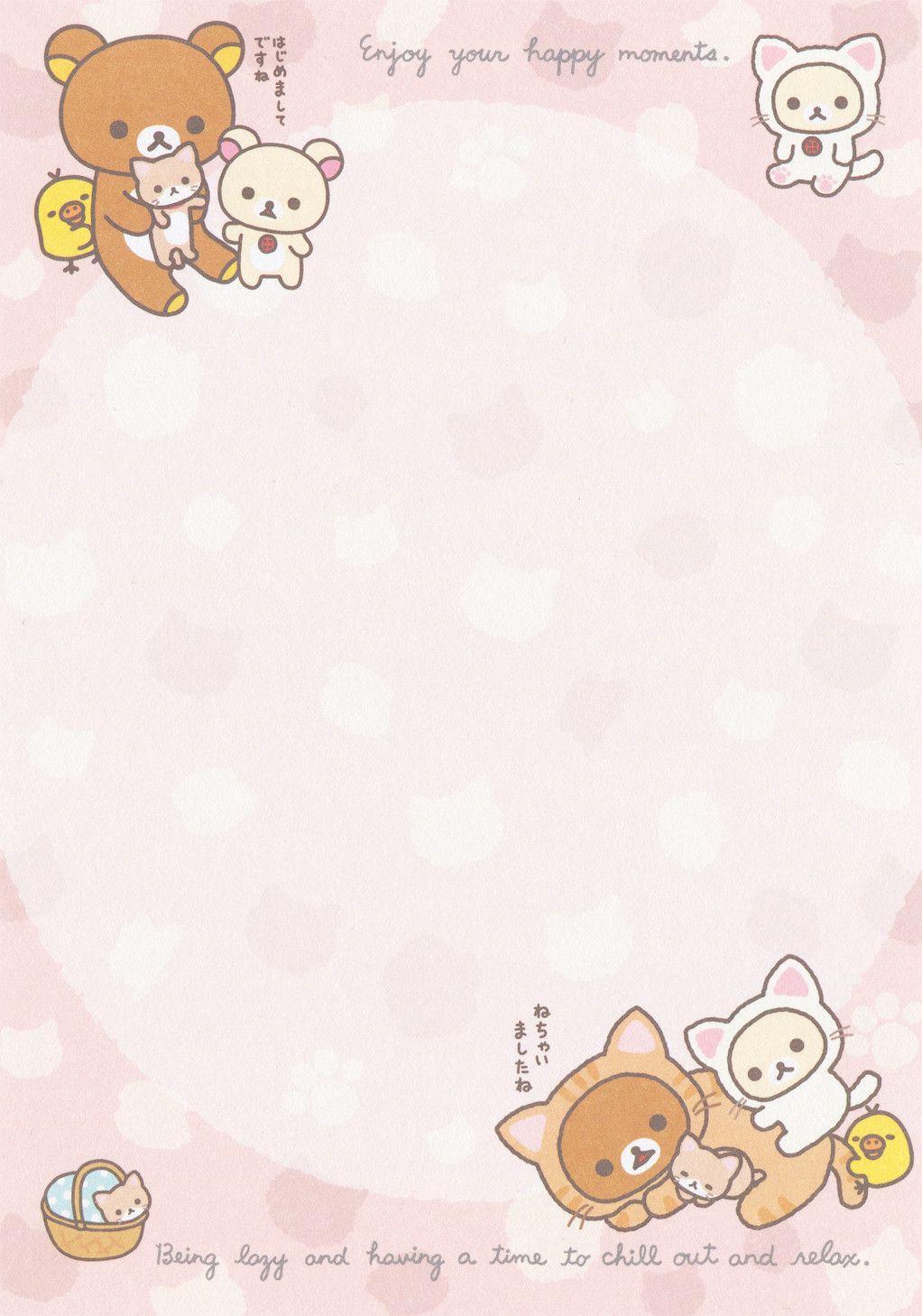 1022x1458 San X Rilakkuma Cat Memo. Hello Kitty Printables, Kawaii Printables, Cute Envelopes