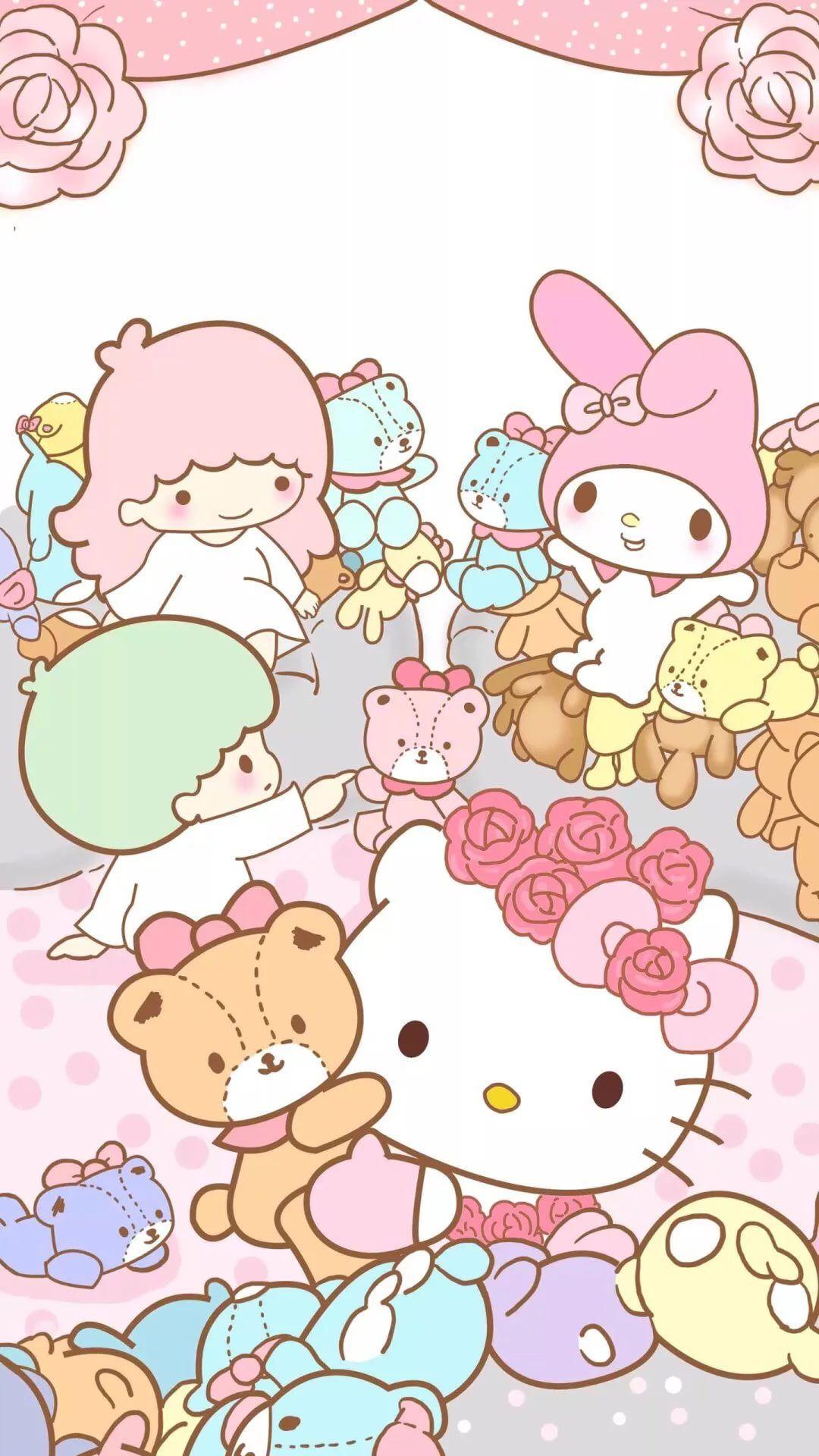1080x1920 Rilakkuma Phone Wallpaper Twin Stars Hello Kitty