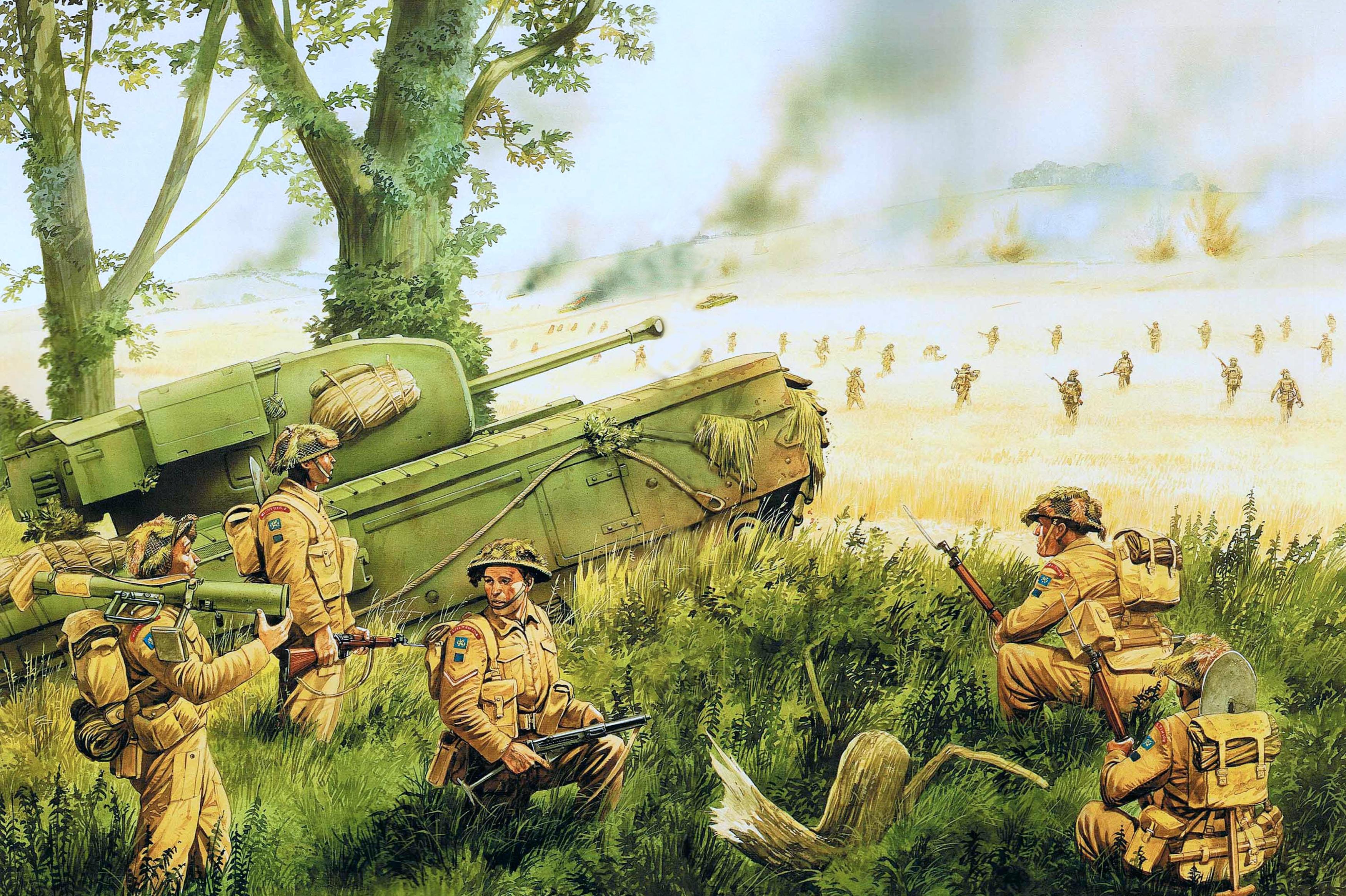 3500x2330 war infantry world war ii british army military art 3500x2330 wallpaper High Quality Wallpaper, High Definition Wallpaper
