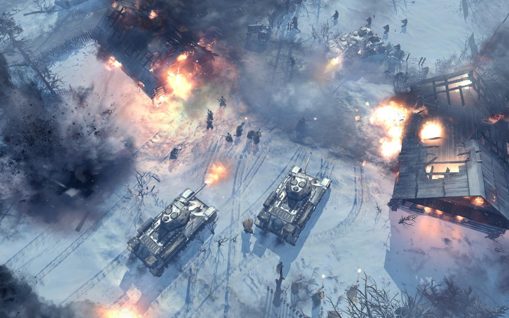 1728x1080 snow military soviet tanks screenshots world war ii company of heroes 2 1728x1080 wallpaper High Quality Wallpaper, High Definition Wallpaper