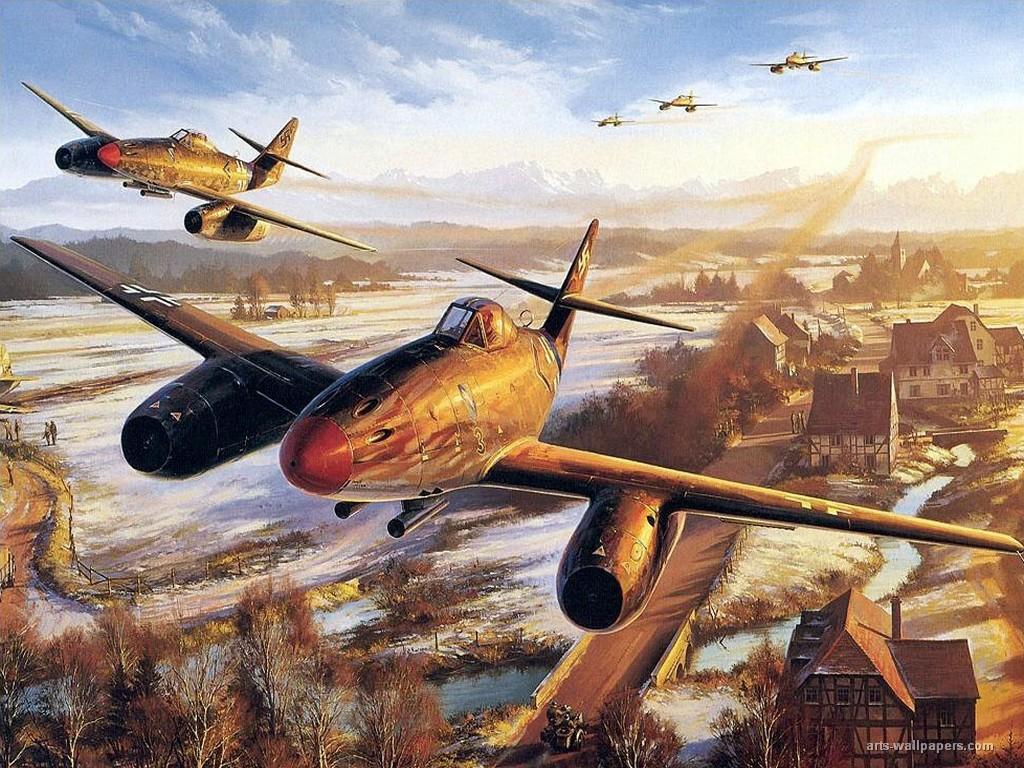 1024x768 WWII Aviation Art Wallpaper