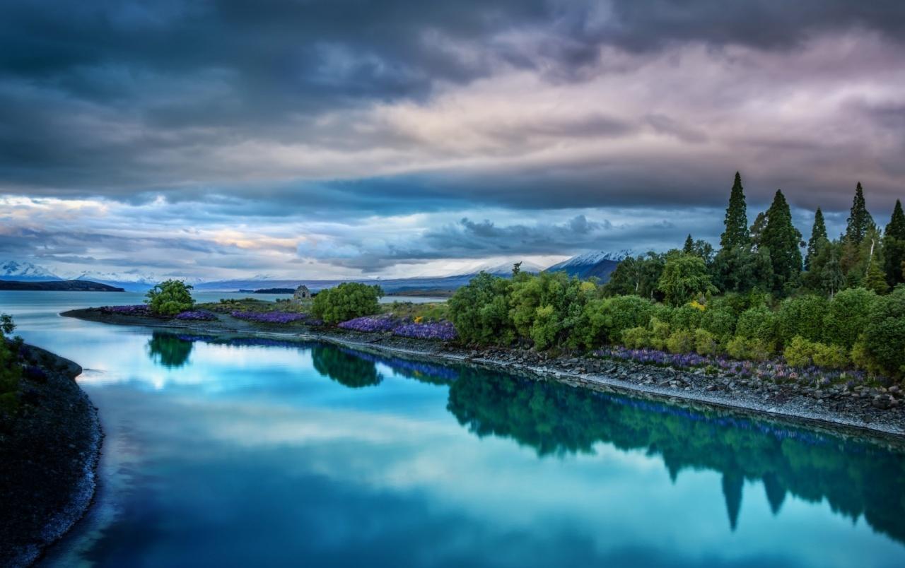 1280x804 Calm Blue Landscape wallpaper. Calm Blue Landscape