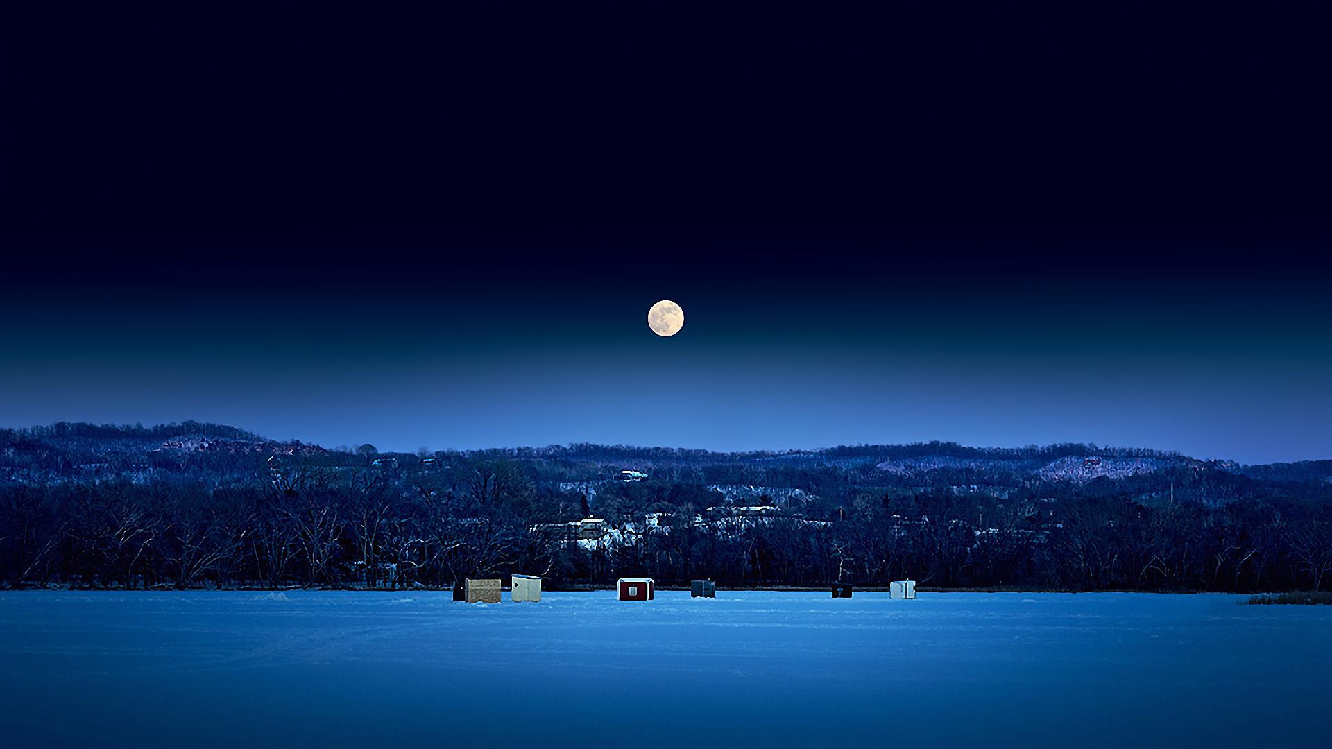 1920x1080 Desktop Wallpaper Snowy Night Scenes