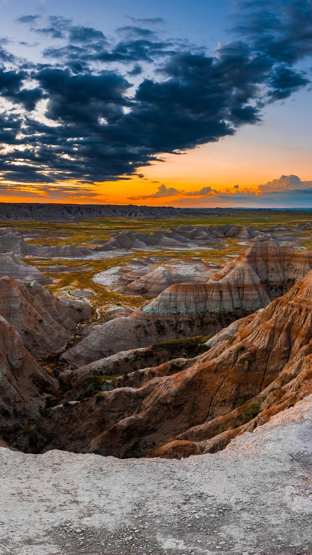 1080x1920 iPhone Wallpaper South Dakota, Badlands National Park, National Park iPhone