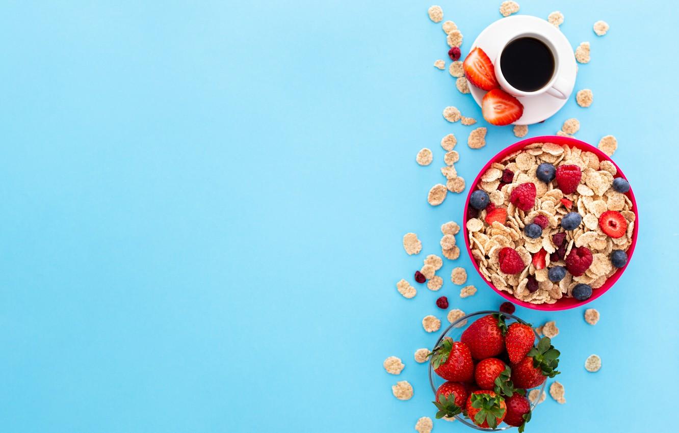 1332x850 Wallpaper berries, coffee, Breakfast, strawberry, cereal image for desktop, section еда