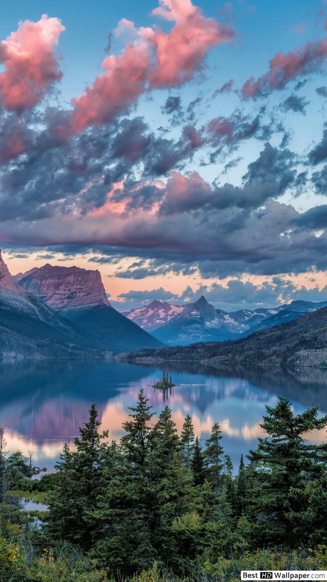 1080x1920 Wild Goose Island, Glacier National Park HD wallpaper download