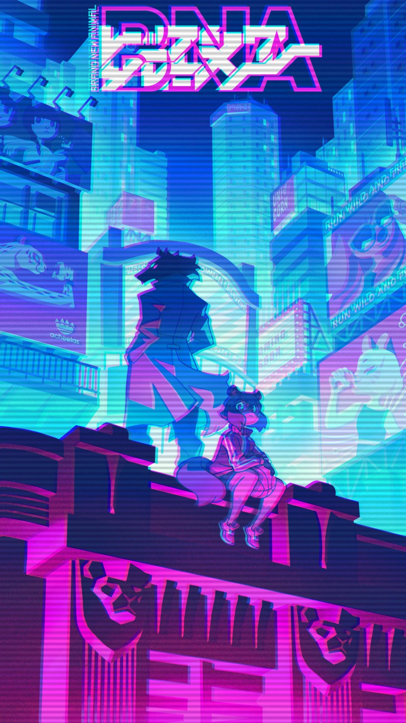 1299x2309 BNA vaporwave phone wallpaper I made
