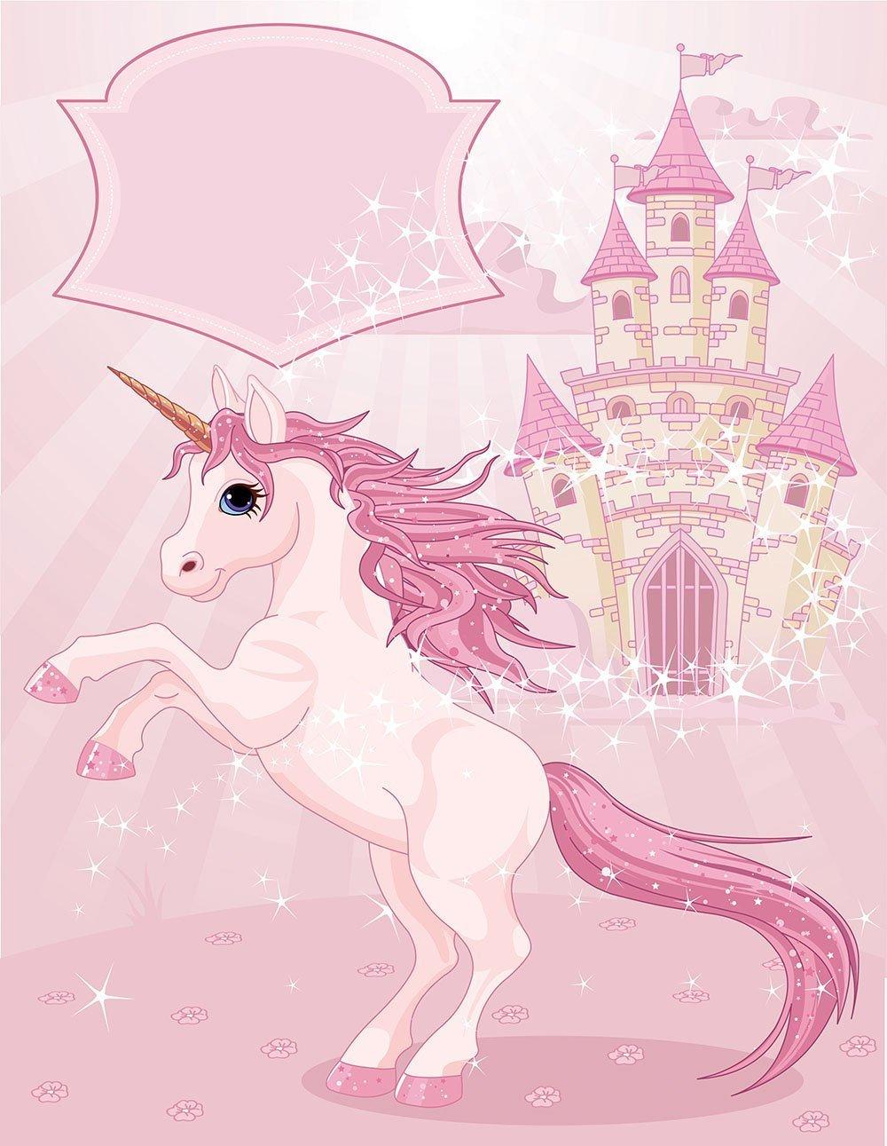1000x1291 Fairy Tale Castle and Unicorn Wall Mural Wallpaper. Canvas Art Rocks