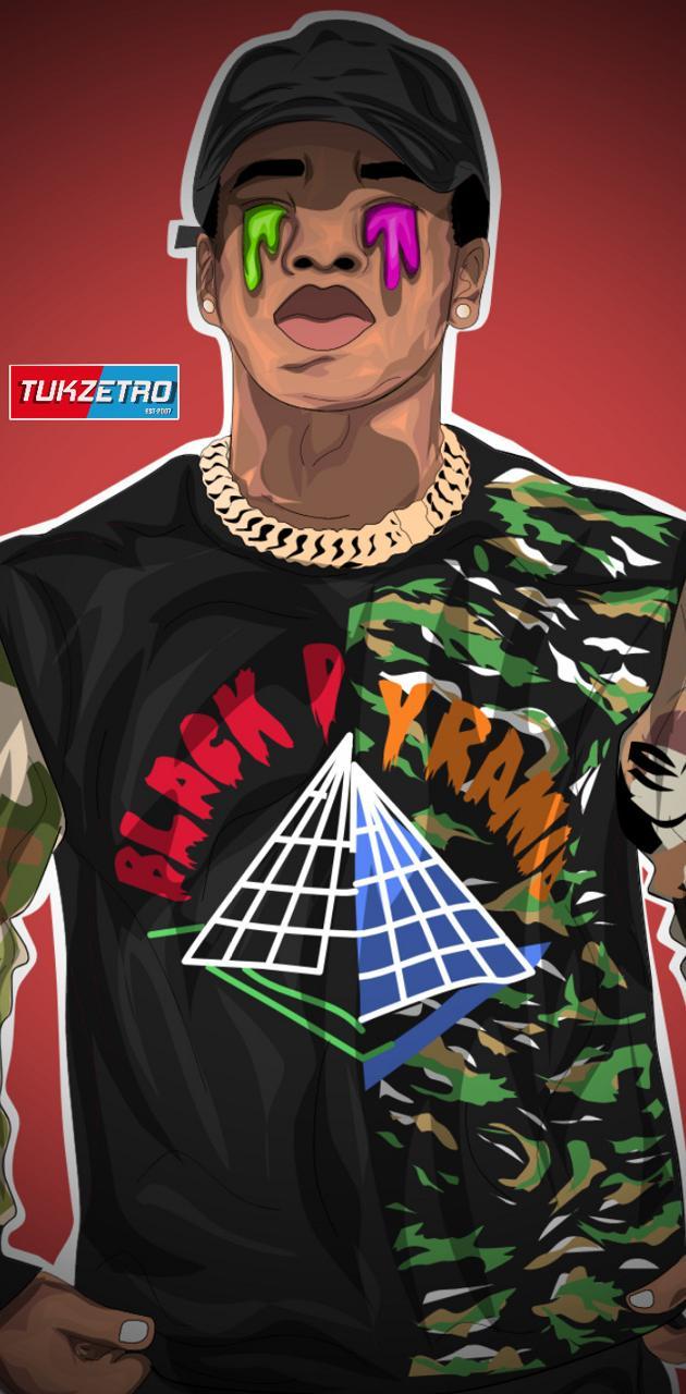 630x1280 Black pyramid wallpaper
