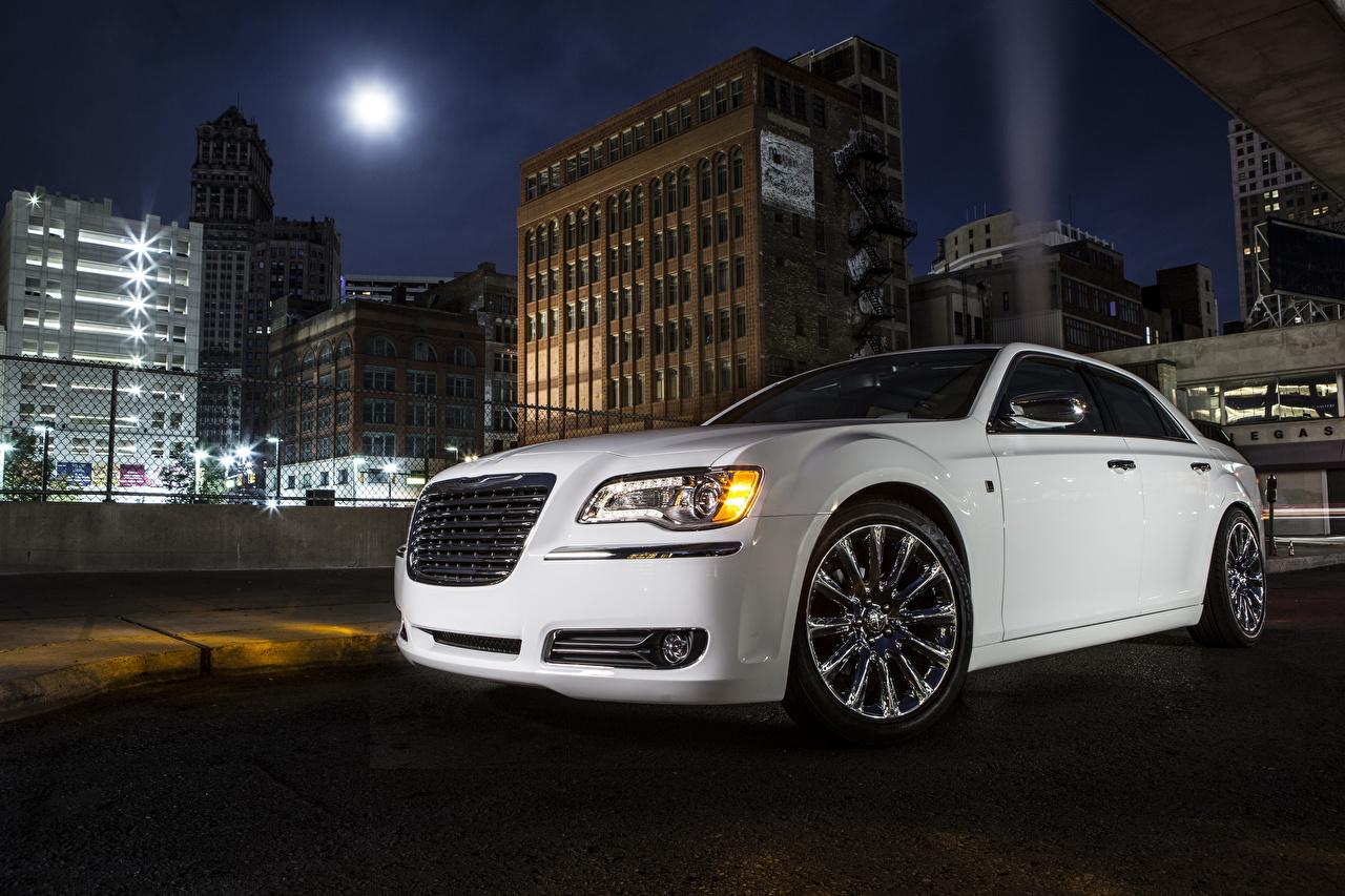 1280x853 Desktop Wallpaper Chrysler 2013 300 Motown Edition White Cars Night