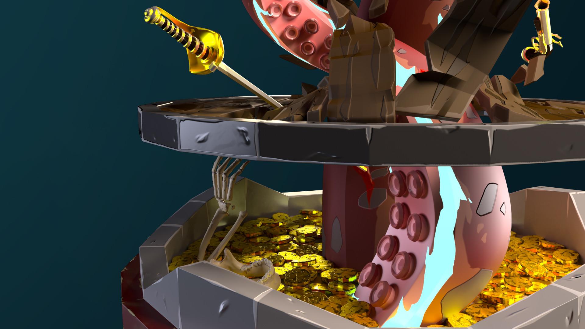 1920x1080 Sea Of Thieves / Kraken figurine / Fan art, Anthony Blanc