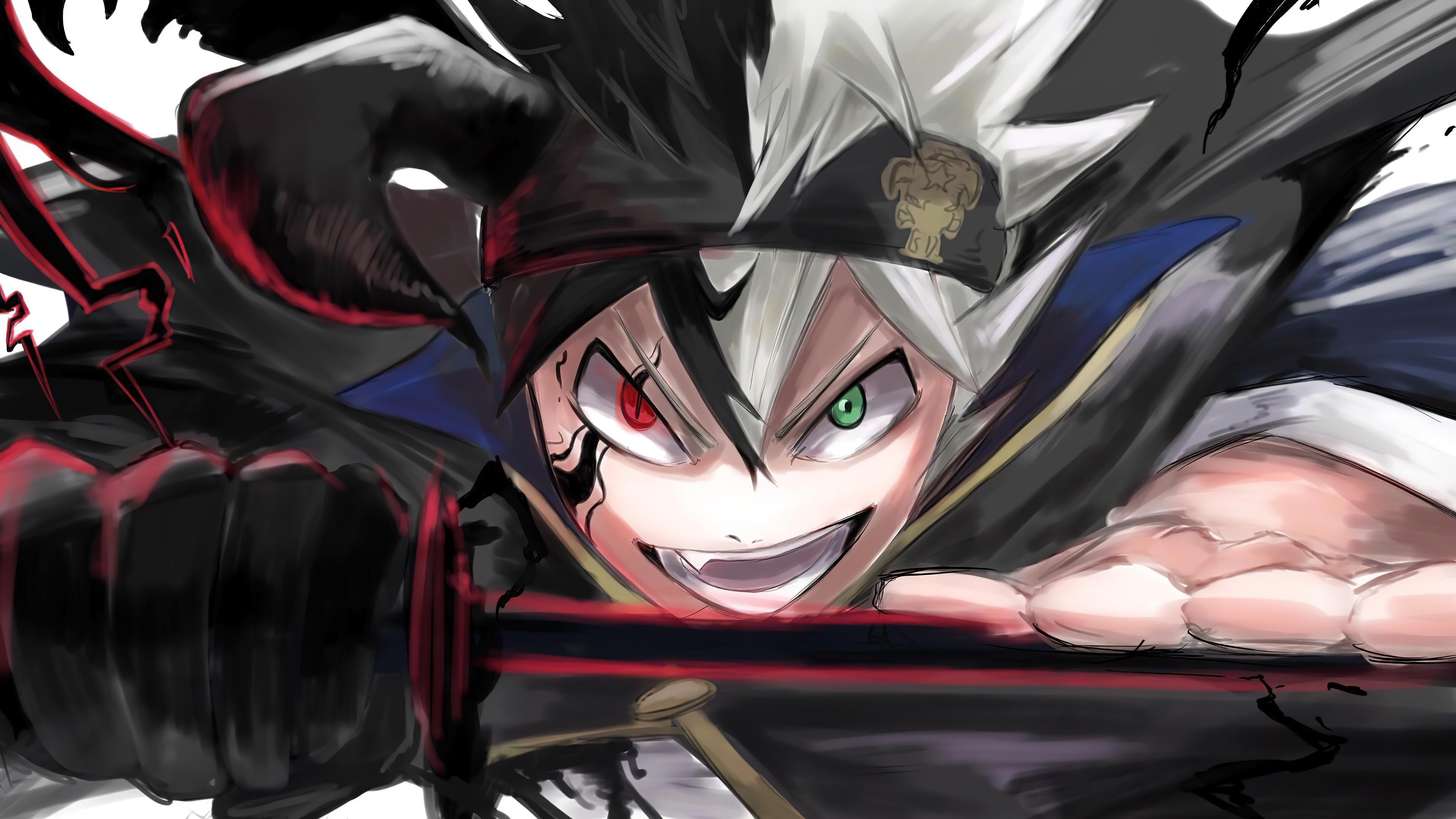 3840x2160 Black Asta Black Clover Anime Wallpaper 4K for Desktop
