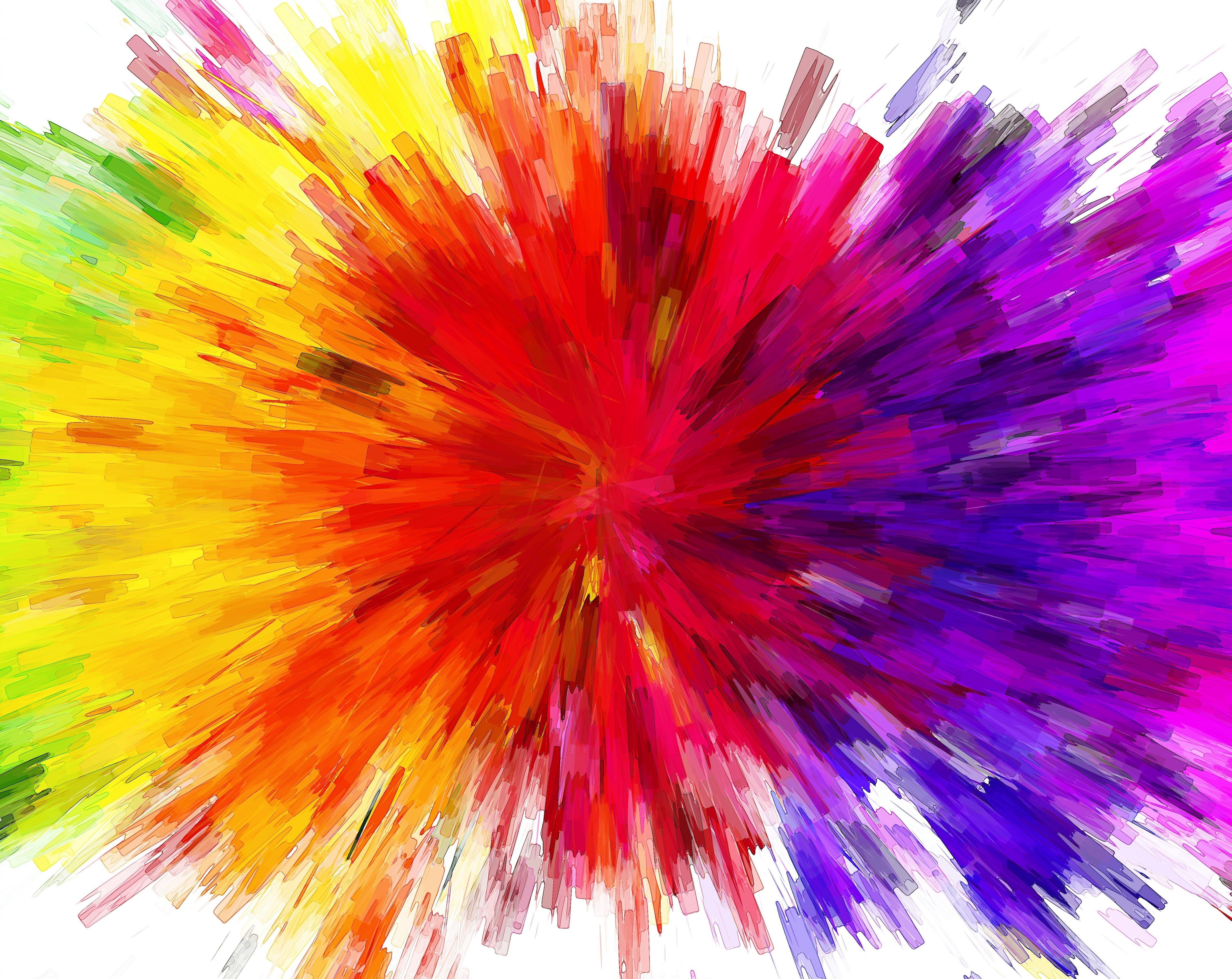 5120x4069 Color Burst Painting HD Wallpaper, red and multicolored abstract painting #Aero #Colorful #Explosion #Colorful #Lines #. Abstract, Paint splash, Abstract painting