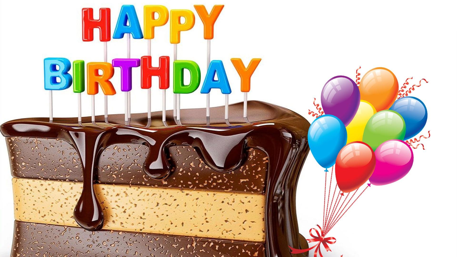 1920x1080 Happy Birthday Wallpaper HD On Cake With Balloon HD Birthday Image HD HD Wallpaper