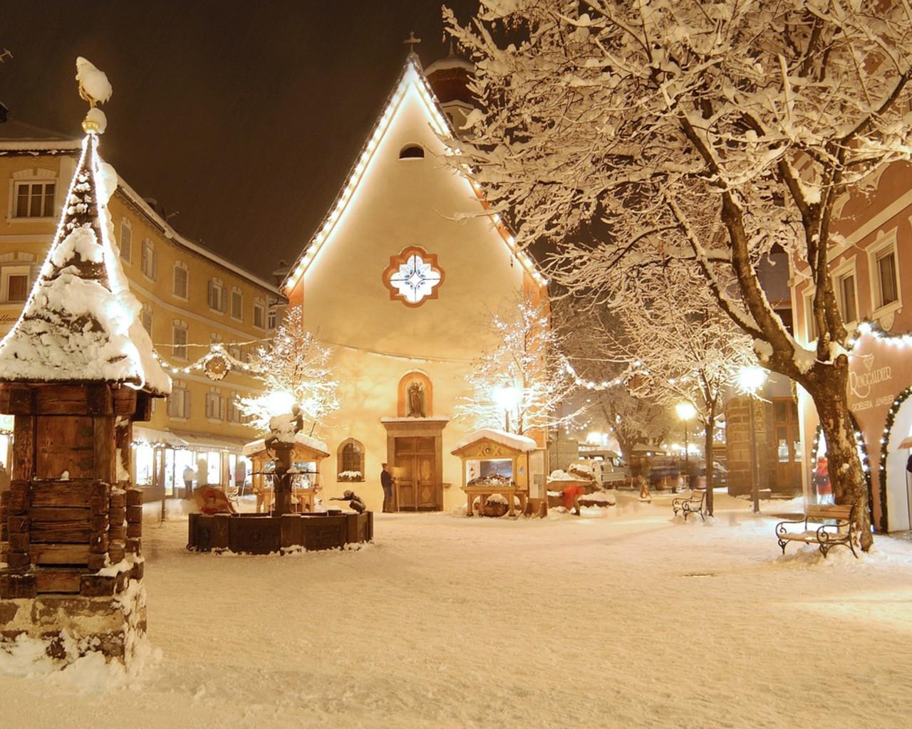 1280x1024 Download Wallpaper, Download winter snow trees lights white architecture christmas new year italy villages evening 1280x1024 w Wallpaper –Free Wallpaper Download