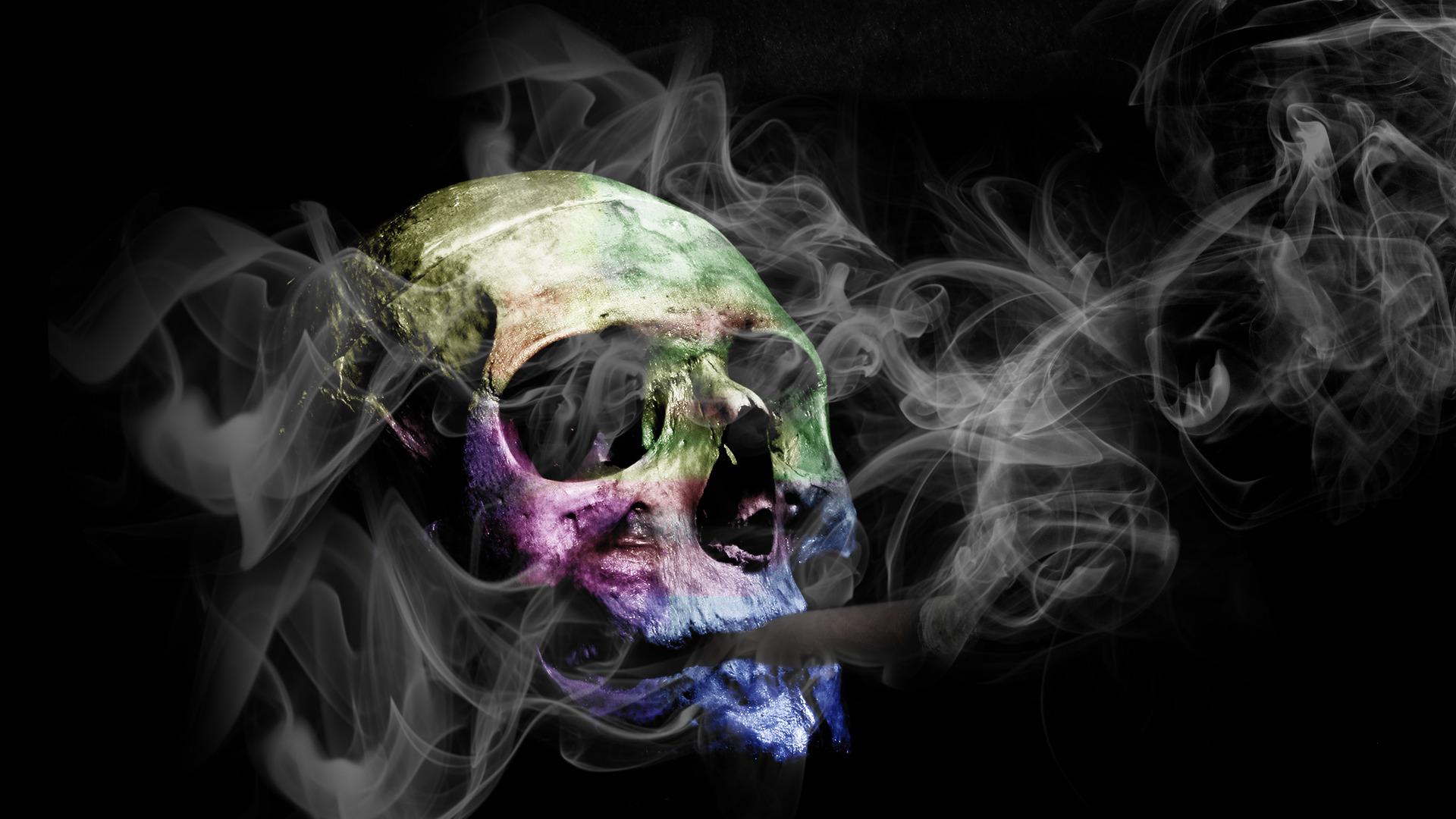 1920x1080 Skull With Smoke HD Wallpaper