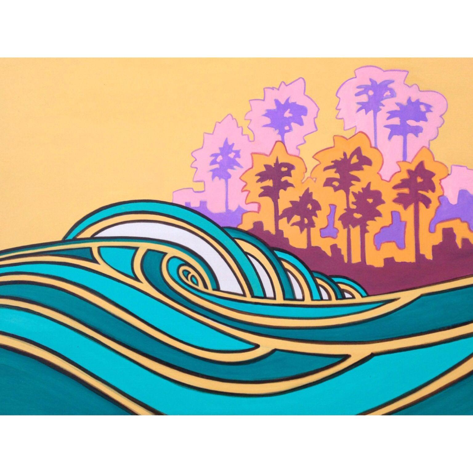 1536x1536 Surf art. Pop art. Funky fresh vibes. Surf art, Wave art, Ocean art