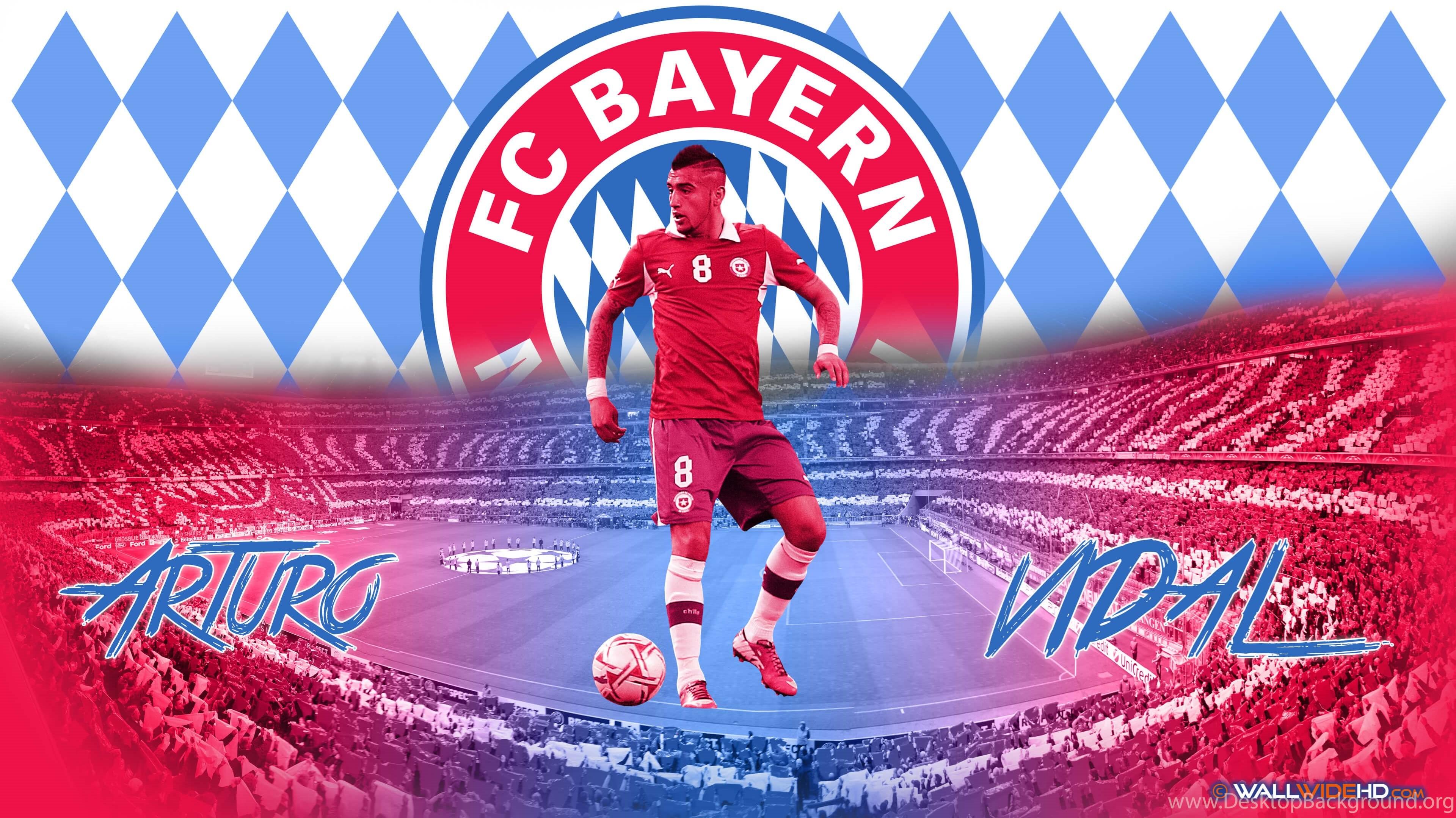 3840x2160 Arturo Vidal 2015 Welcome To FC Bayern München Wallpaper Desktop Background
