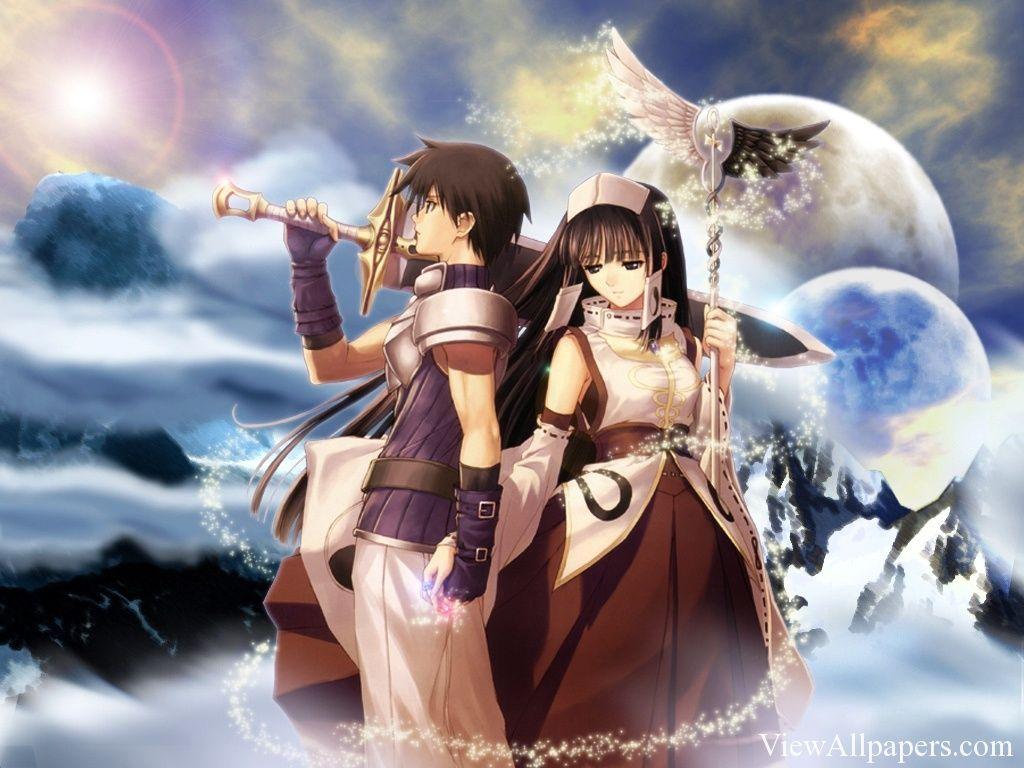 1024x768 Solid Anime Princess And Prince Wallpaper Image