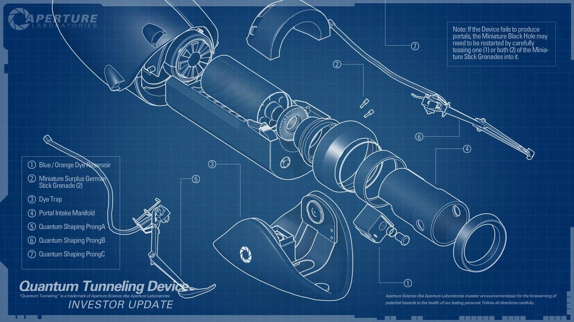 1920x1080 Portal 2 Portal Gun Blueprints