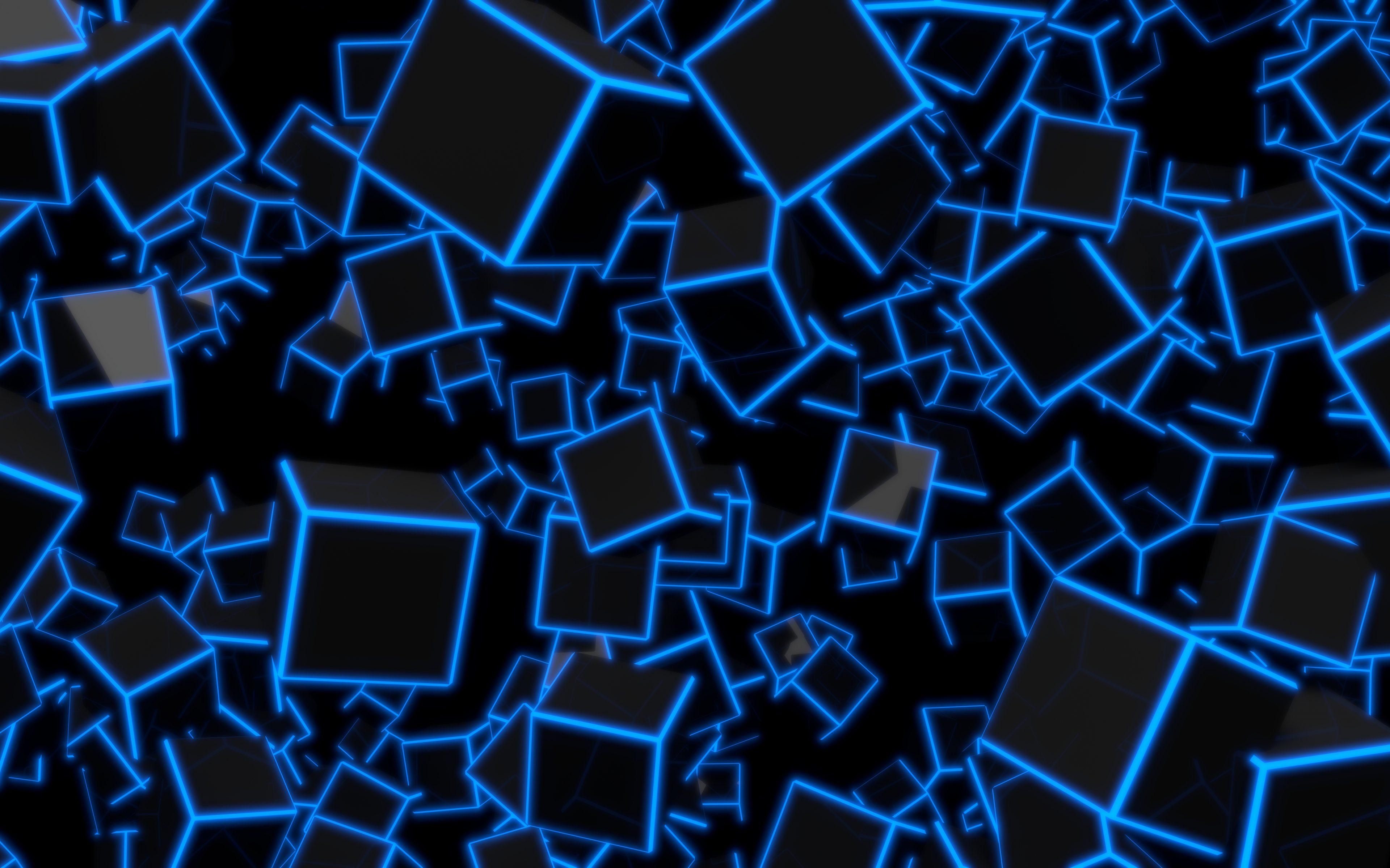 3840x2400 Neon Blue Wallpaper HD
