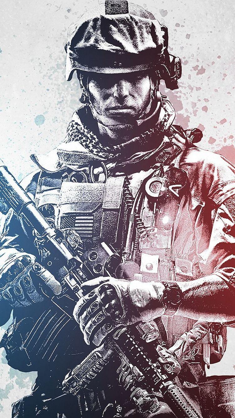 750x1334 Battlefield 3 Soldier Illustration Hình nền iPhone 6.  tường