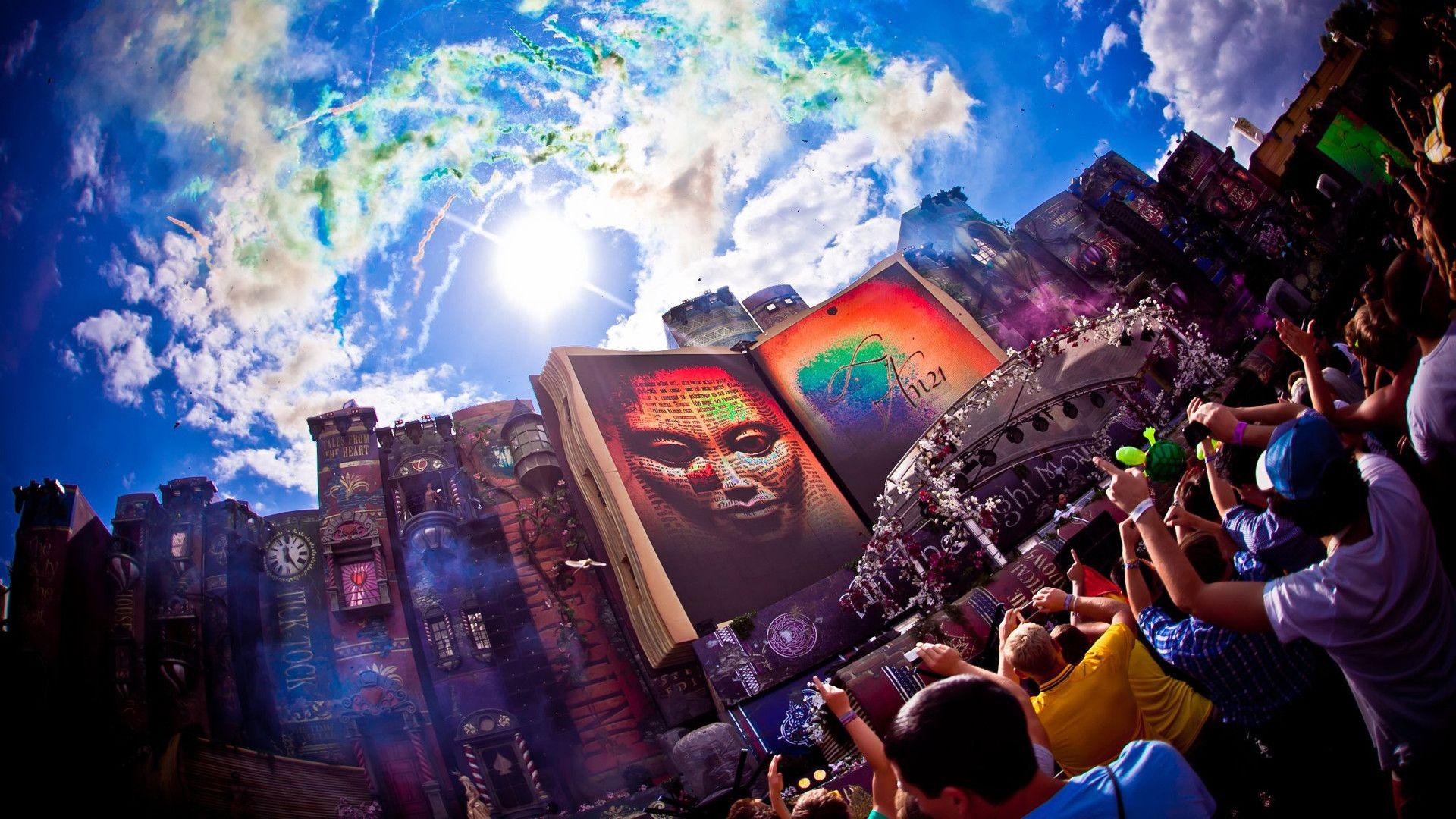 1920x1080 Tomorrowland 2018 Laser Show HD Wallpaper