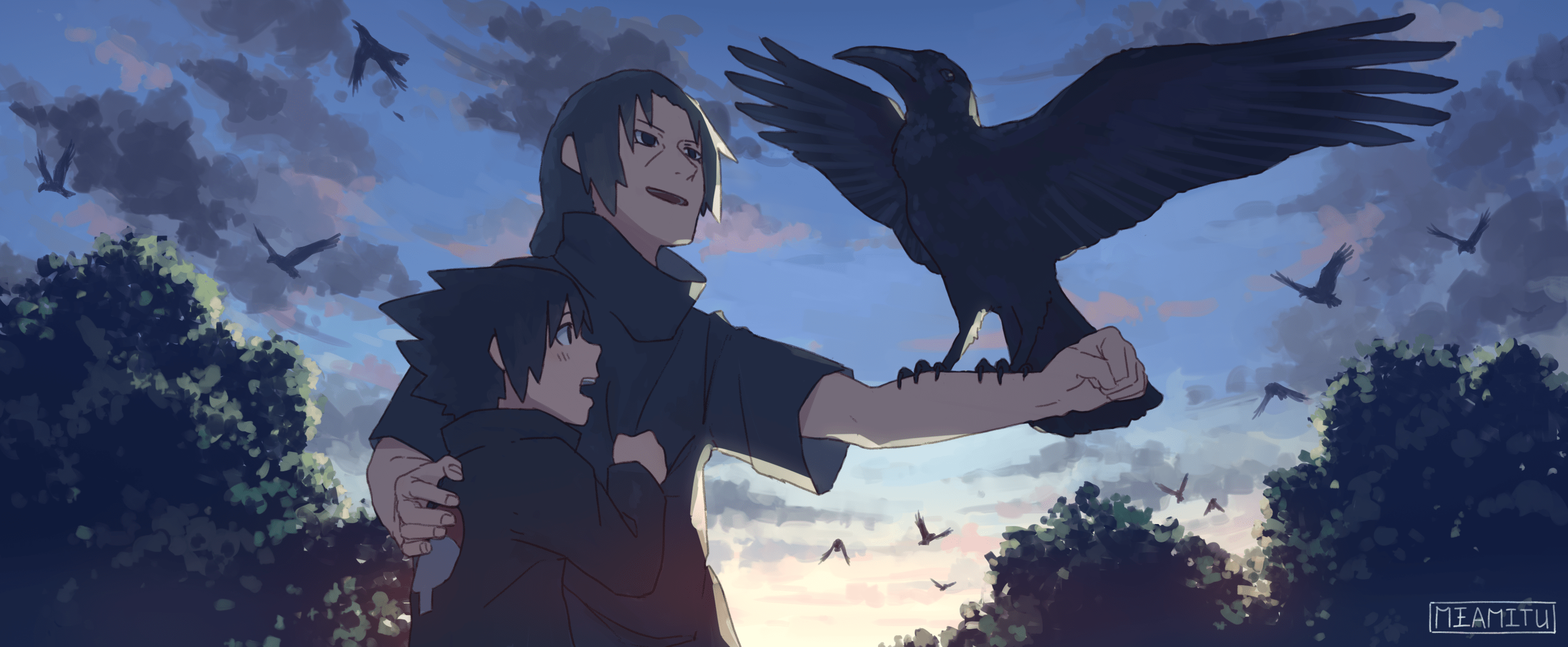 2906x1200 Itachi Uchiha, Sasuke Uchiha wallpaper